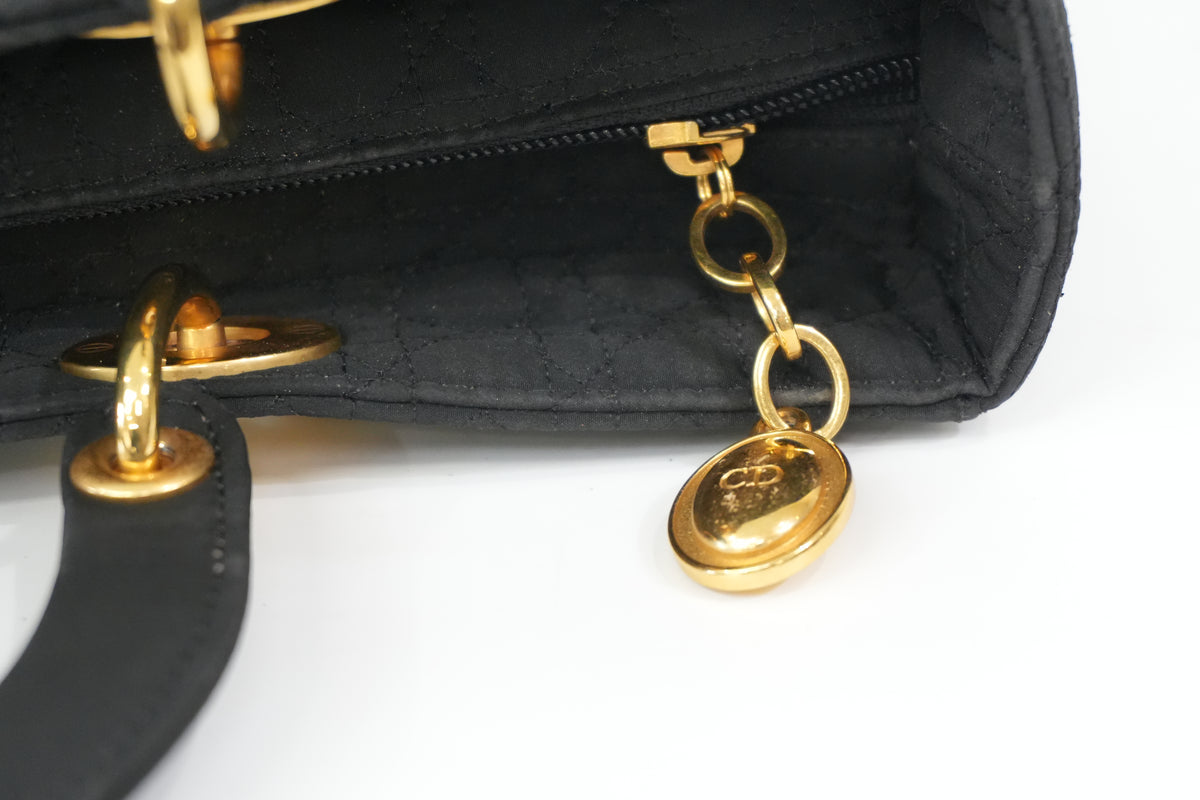 Pre-Owned Dior Quilted Cannage Handbag Black