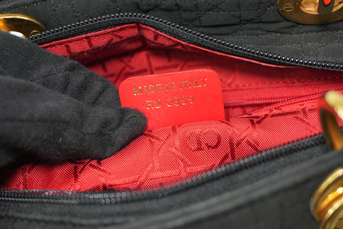 Pre-Owned Dior Quilted Cannage Handbag Black