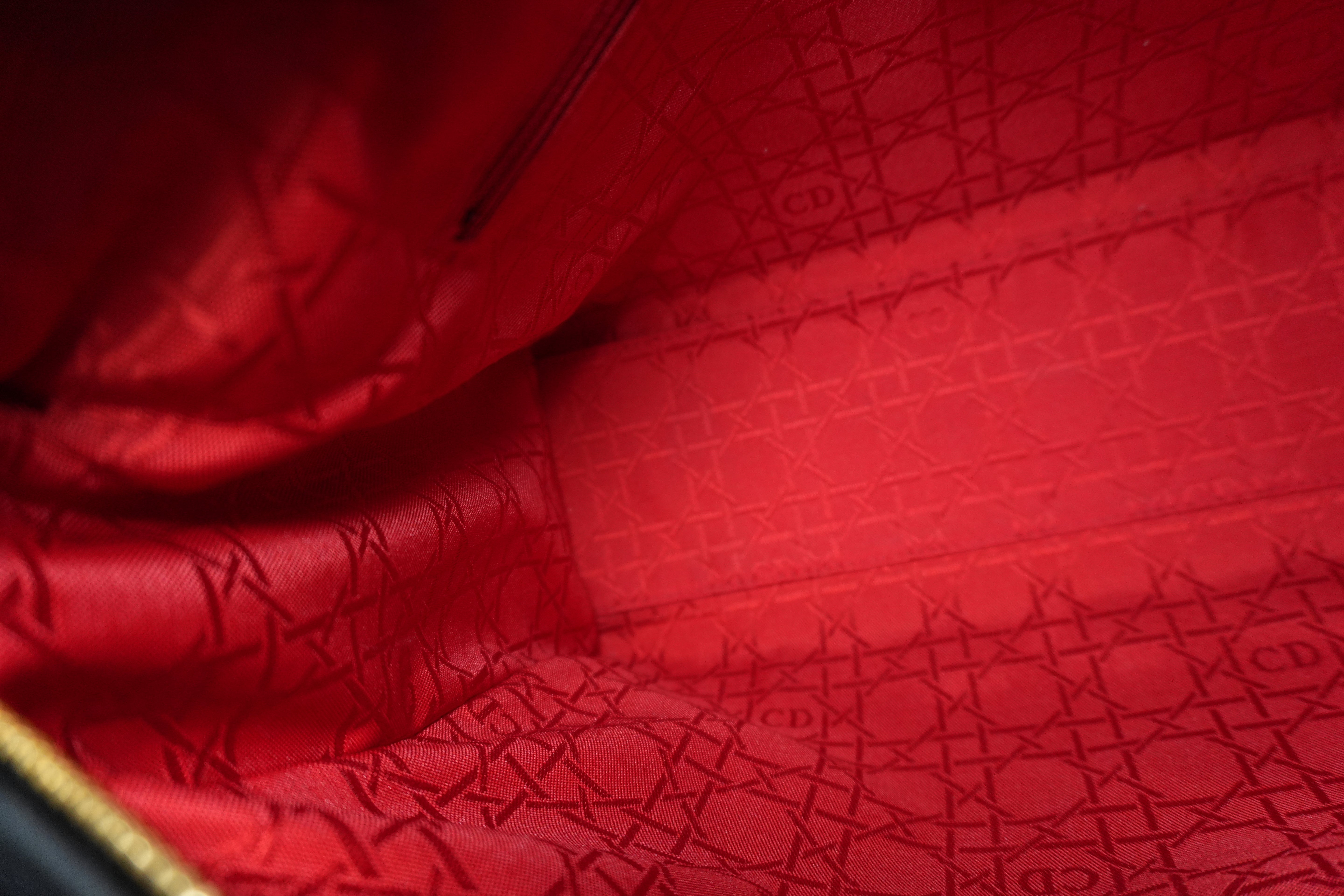 Christian Dior Lambskin Leather Lady Dior Handbag Black Used