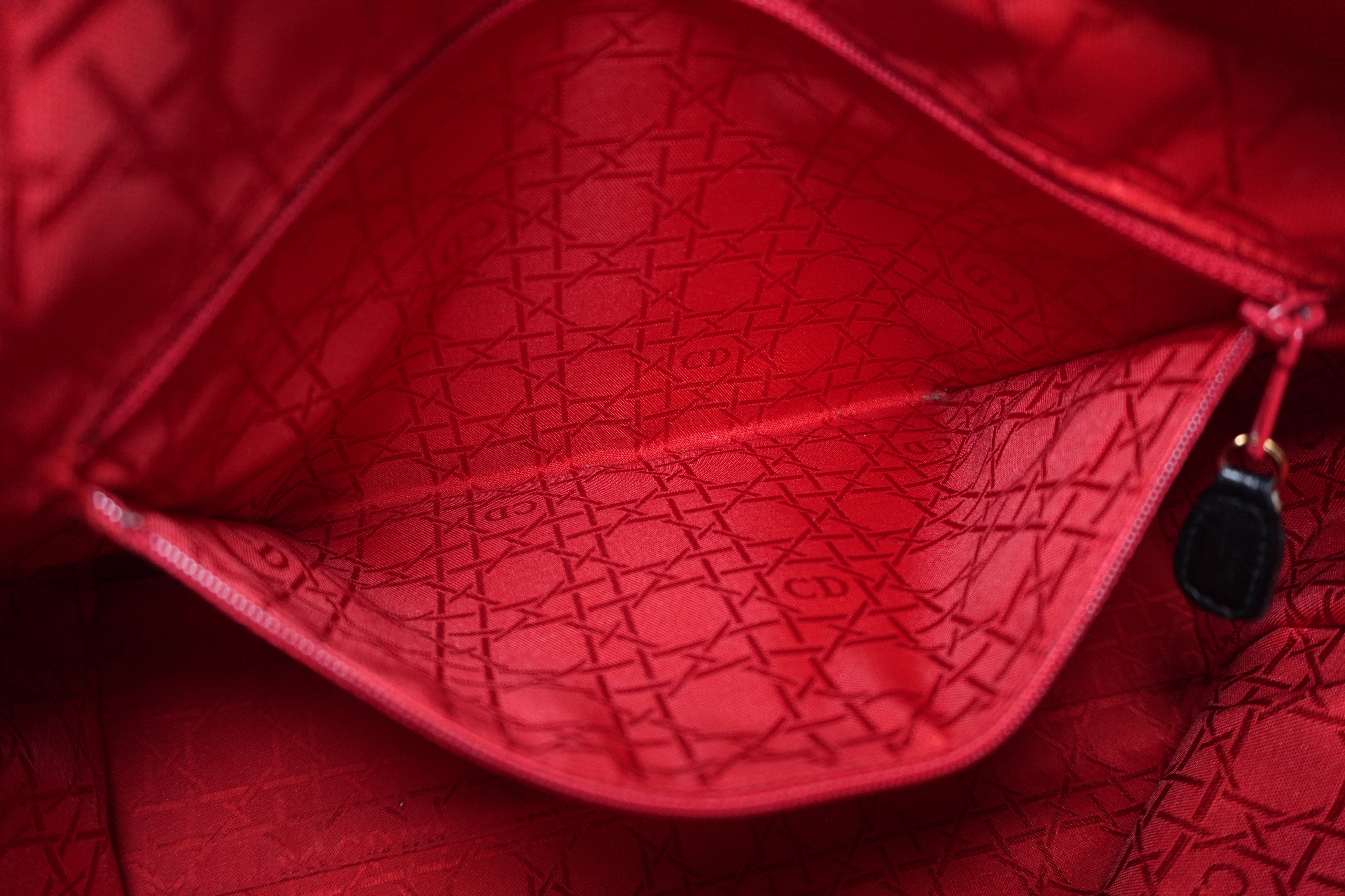 Christian Dior Lambskin Leather Lady Dior Handbag Black Used