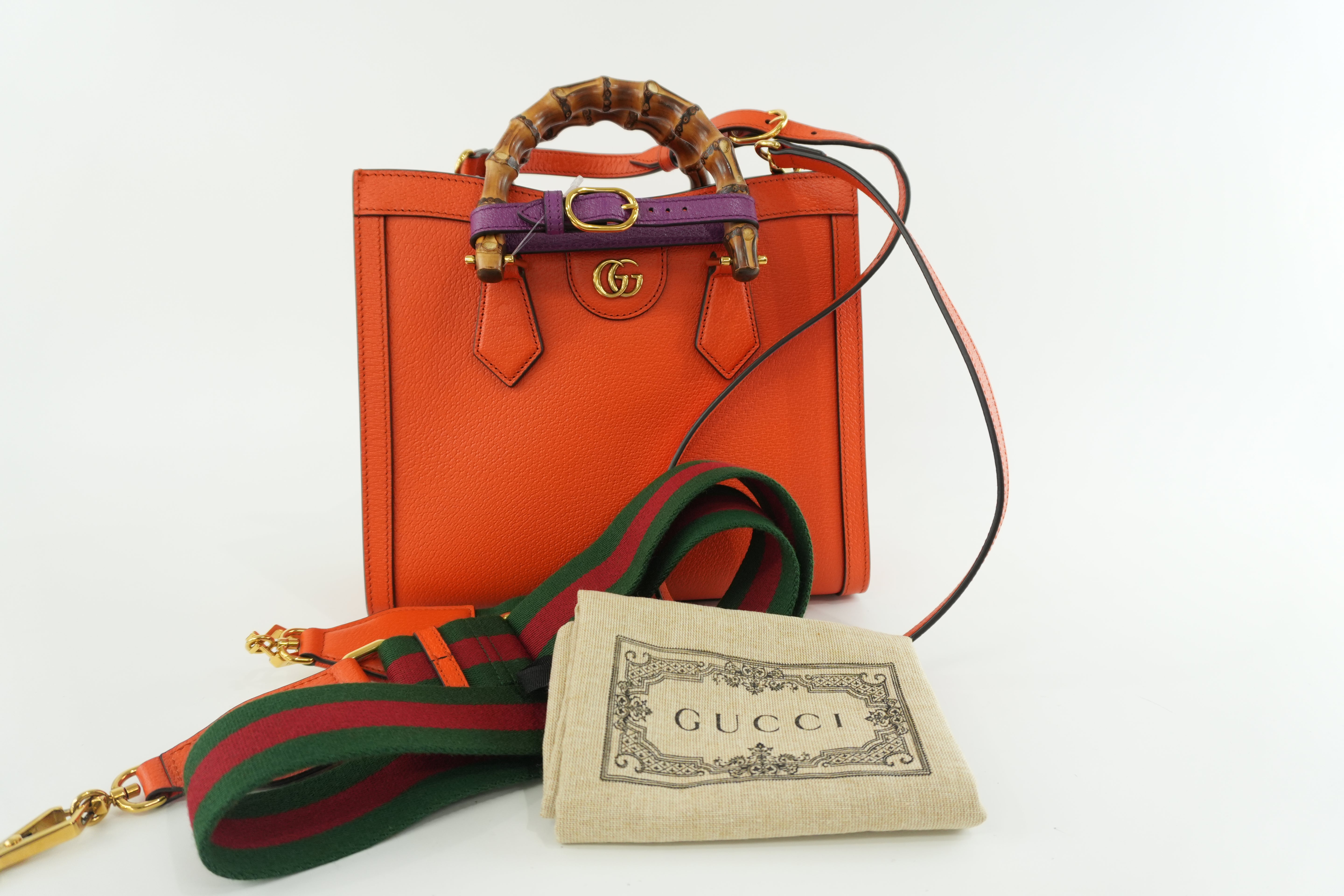 Gucci Diana Medium Tote Bag Orange Used