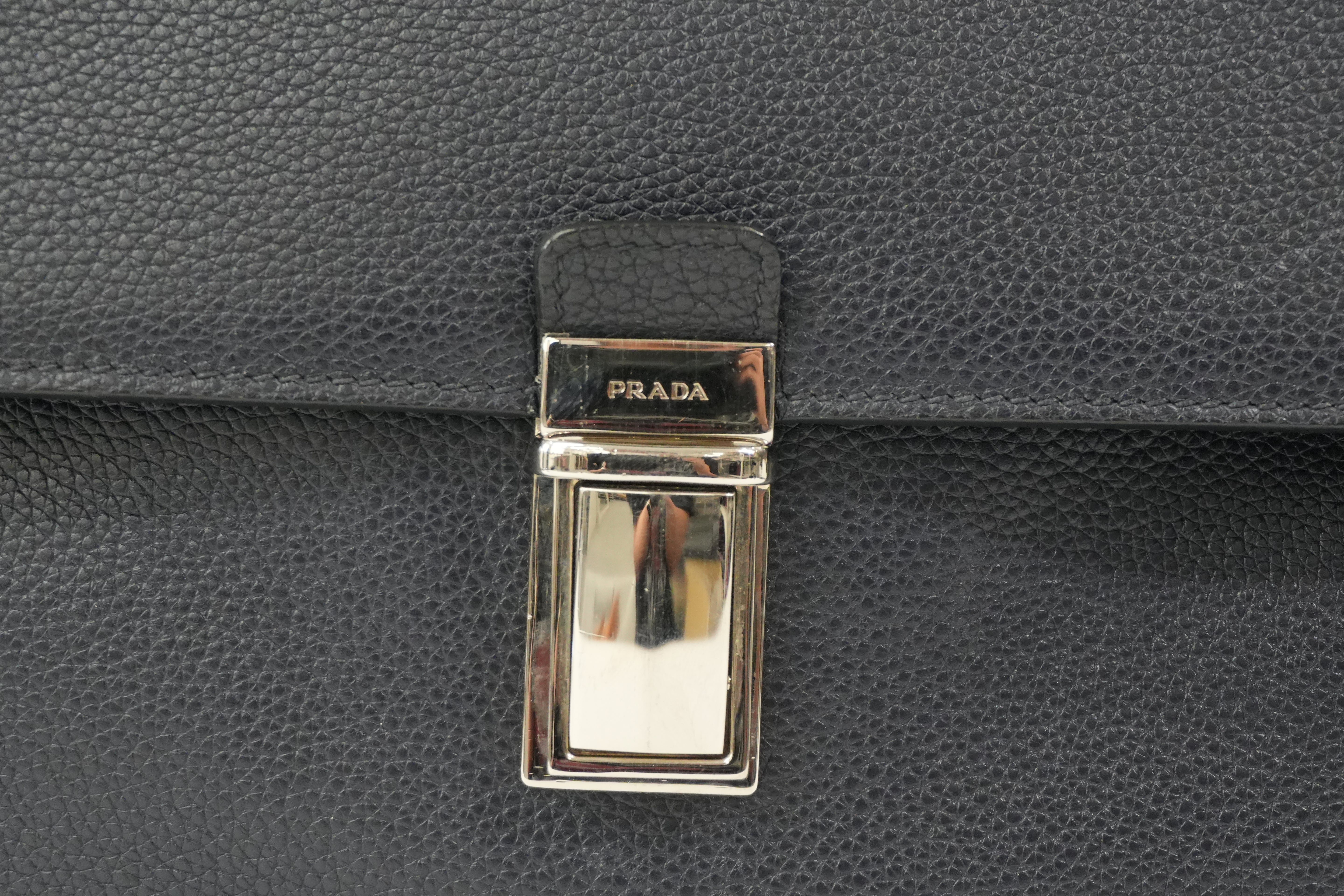 Pre-Owned Prada Briefcase Navy Blue