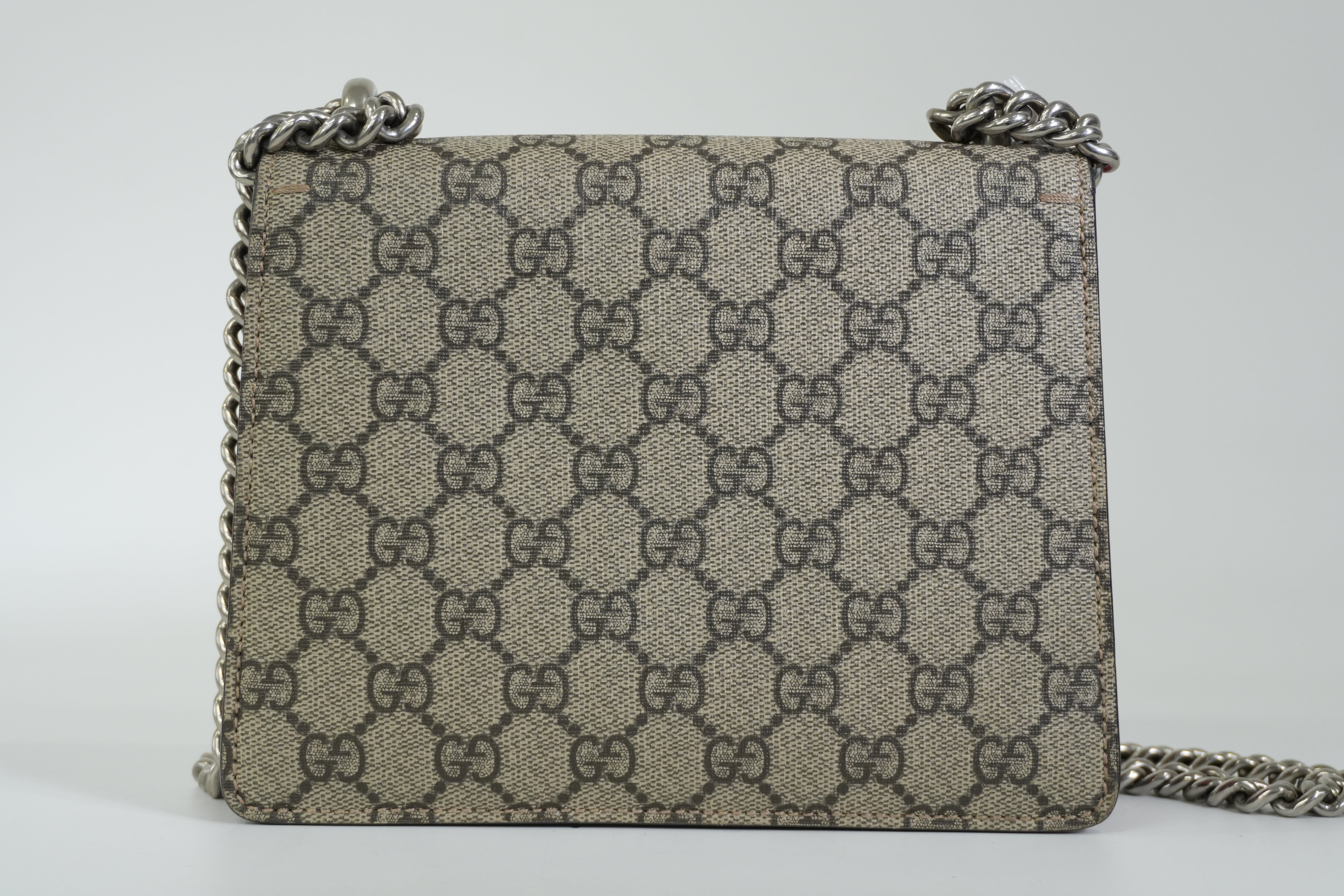 Pre-owned Gucci Dionysus Chain Shoulder Bag Brown and Red