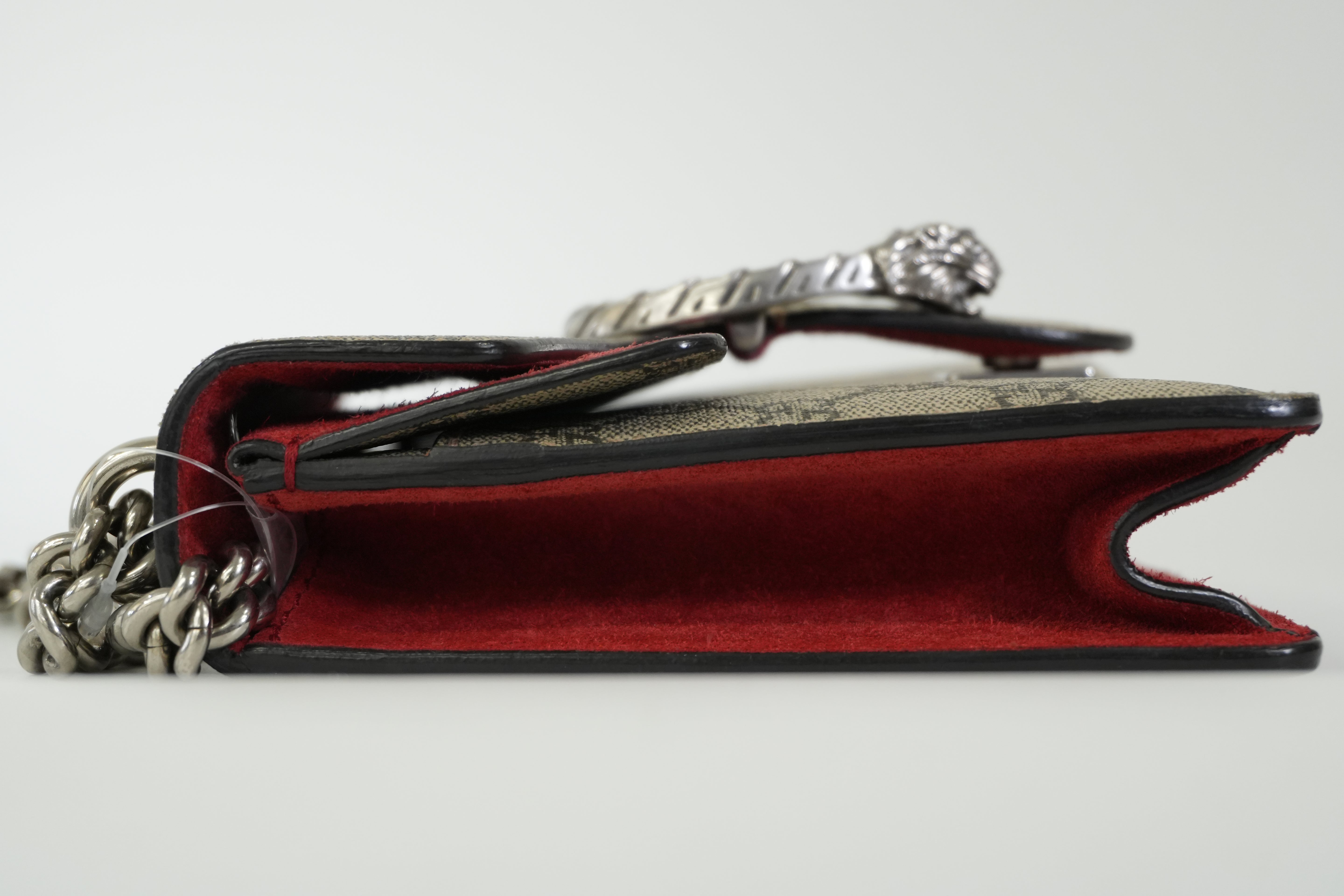 Pre-owned Gucci Dionysus Chain Shoulder Bag Brown and Red