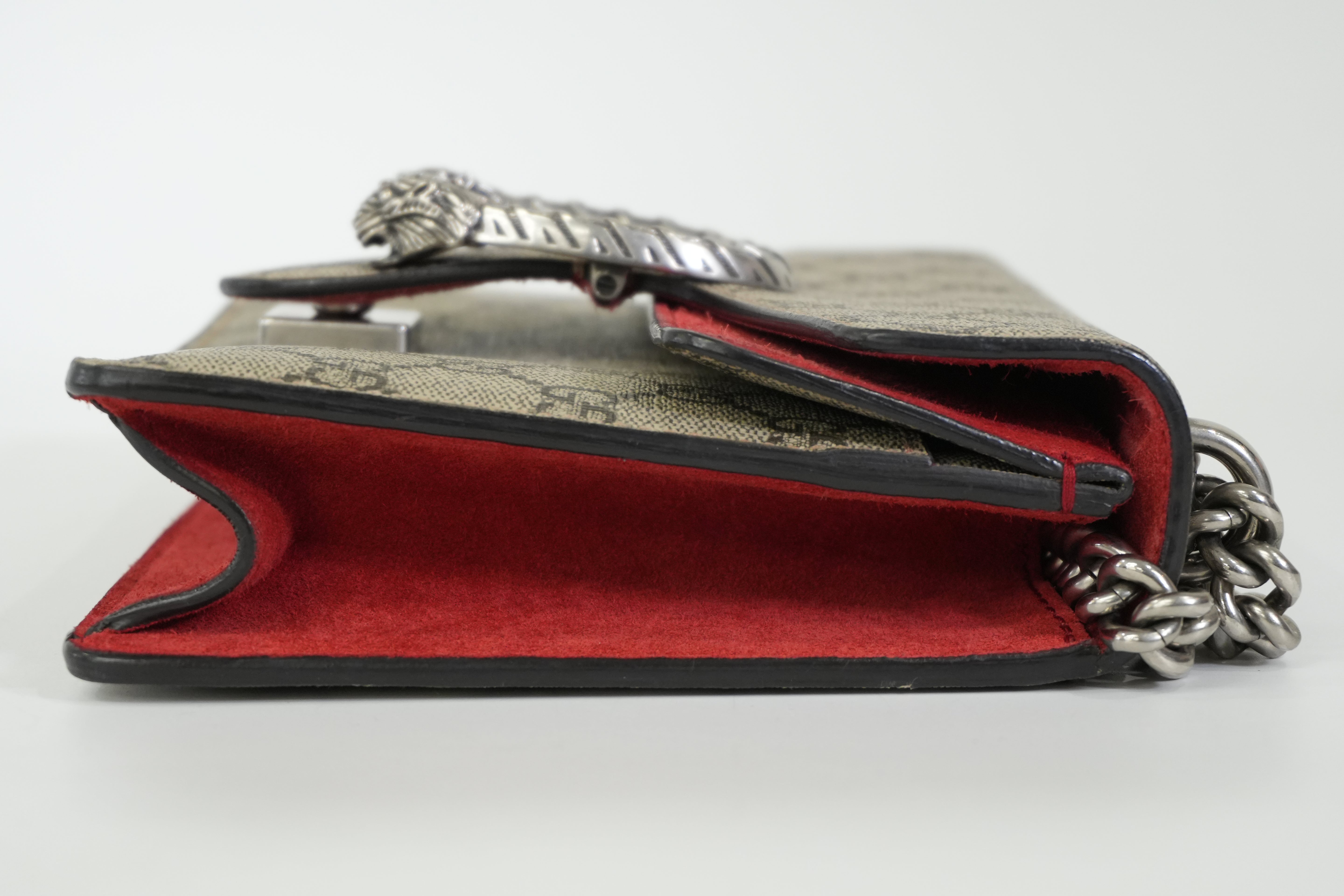 Pre-owned Gucci Dionysus Chain Shoulder Bag Brown and Red