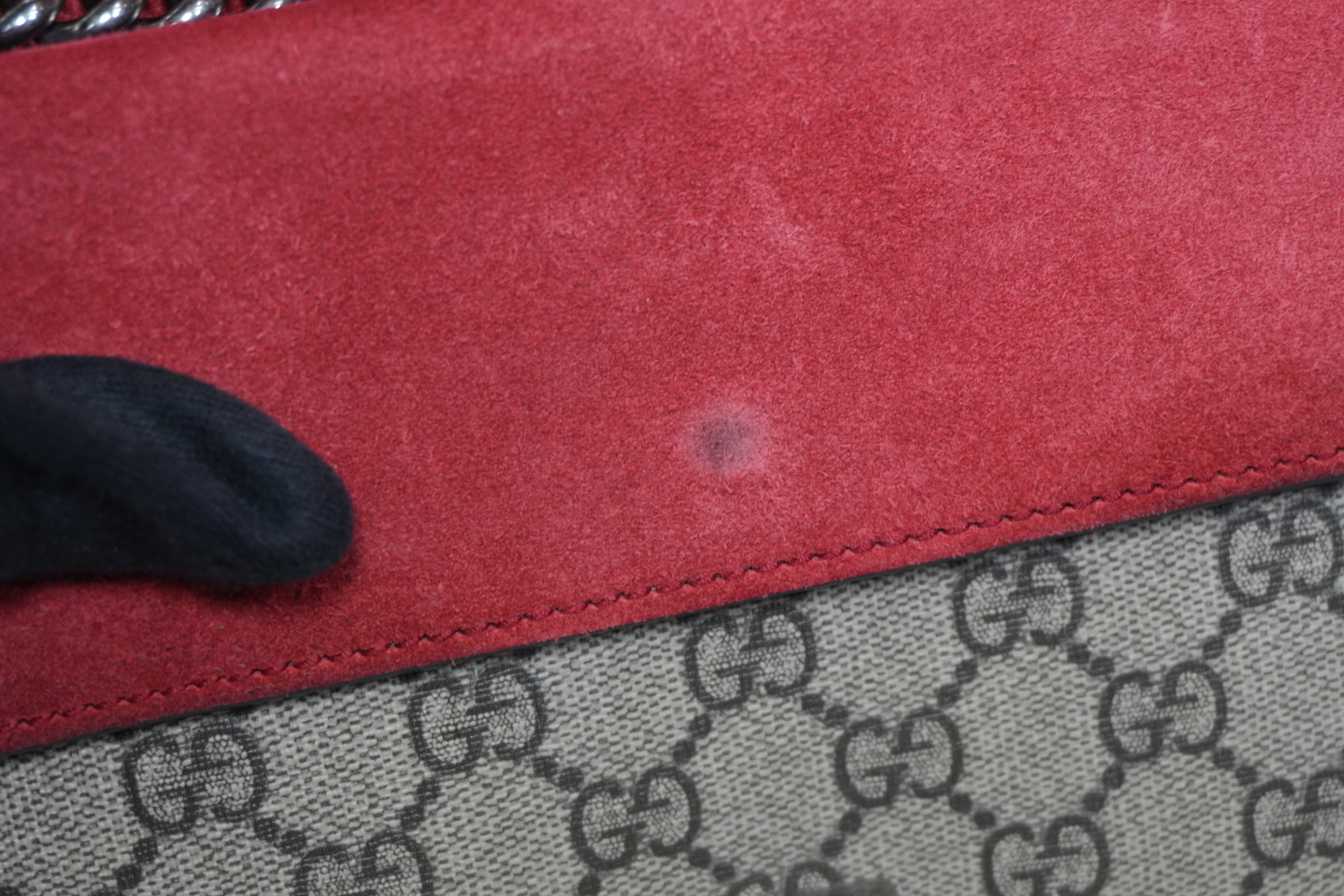 Pre-owned Gucci Dionysus Chain Shoulder Bag Brown and Red