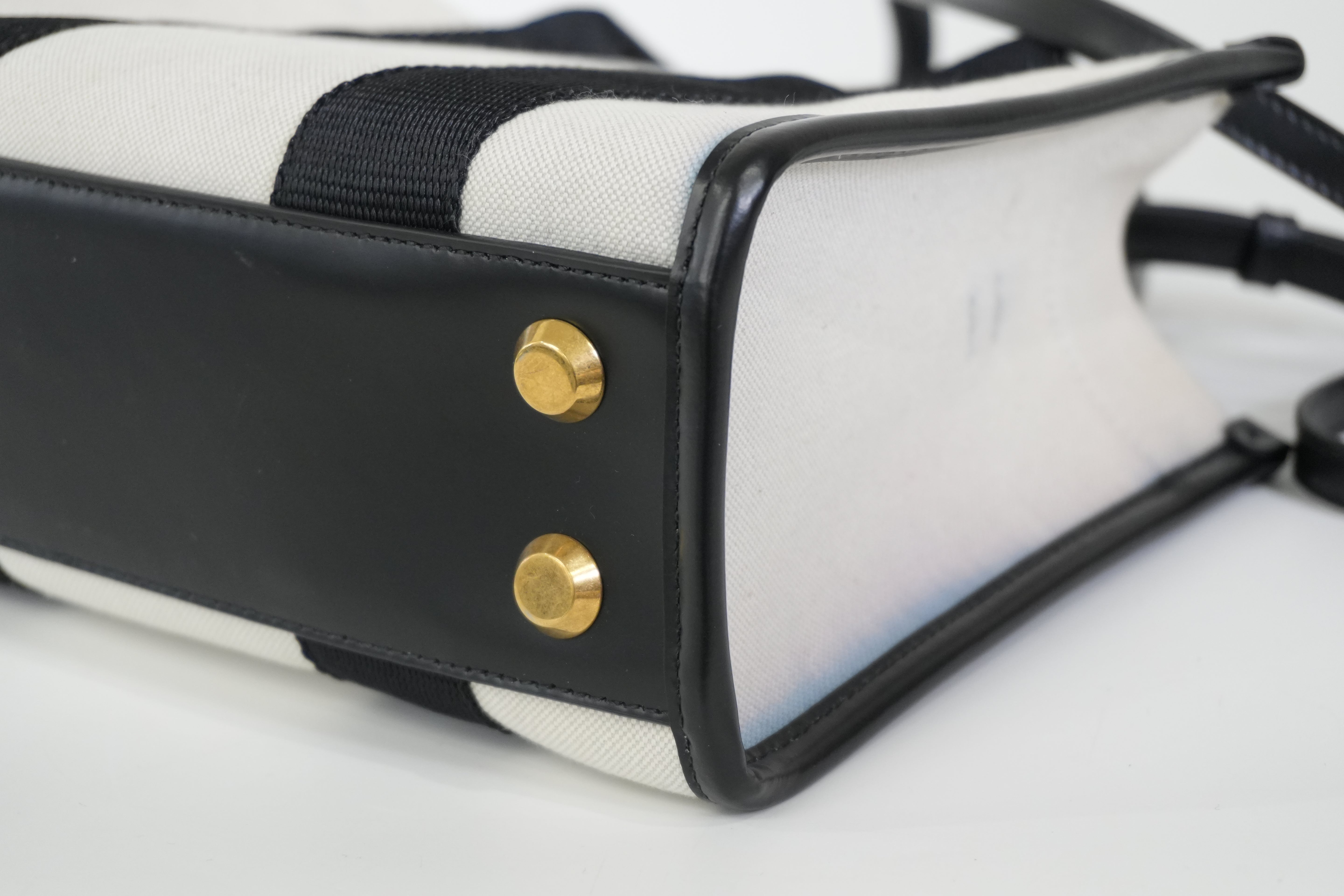 Pre-owned Balenciaga Two Way Small Handbag Black and White