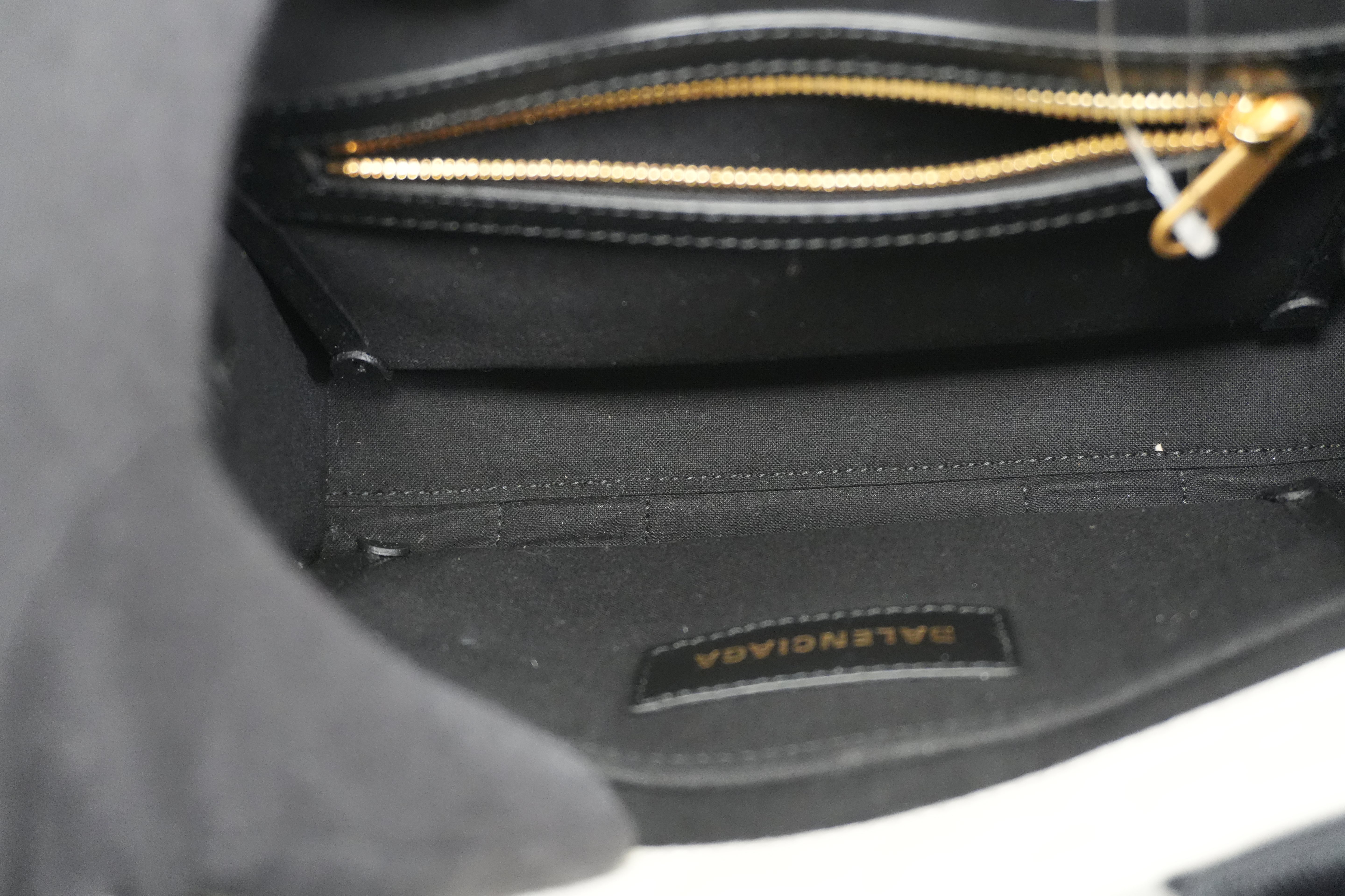 Pre-owned Balenciaga Two Way Small Handbag Black and White