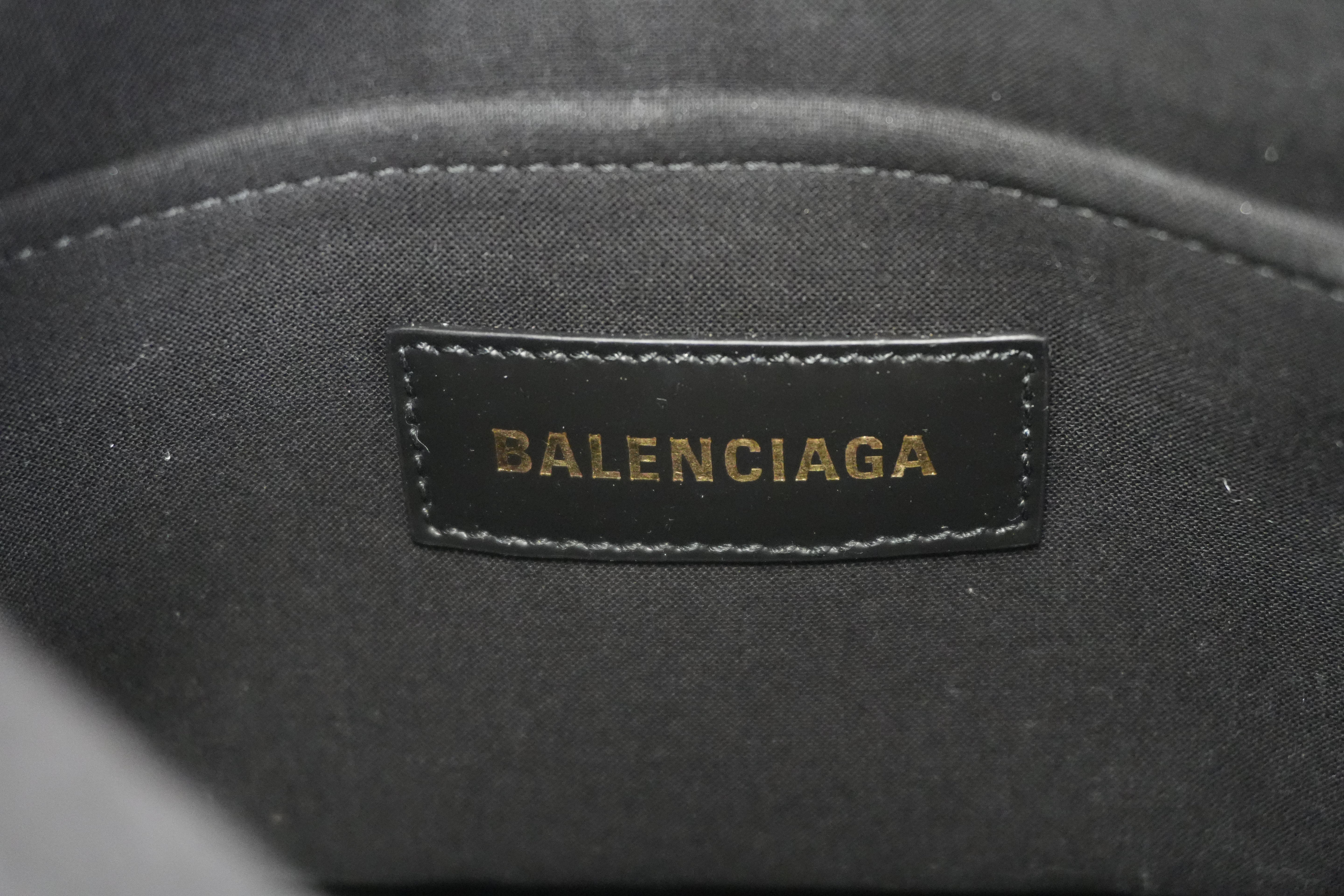 Pre-owned Balenciaga Two Way Small Handbag Black and White