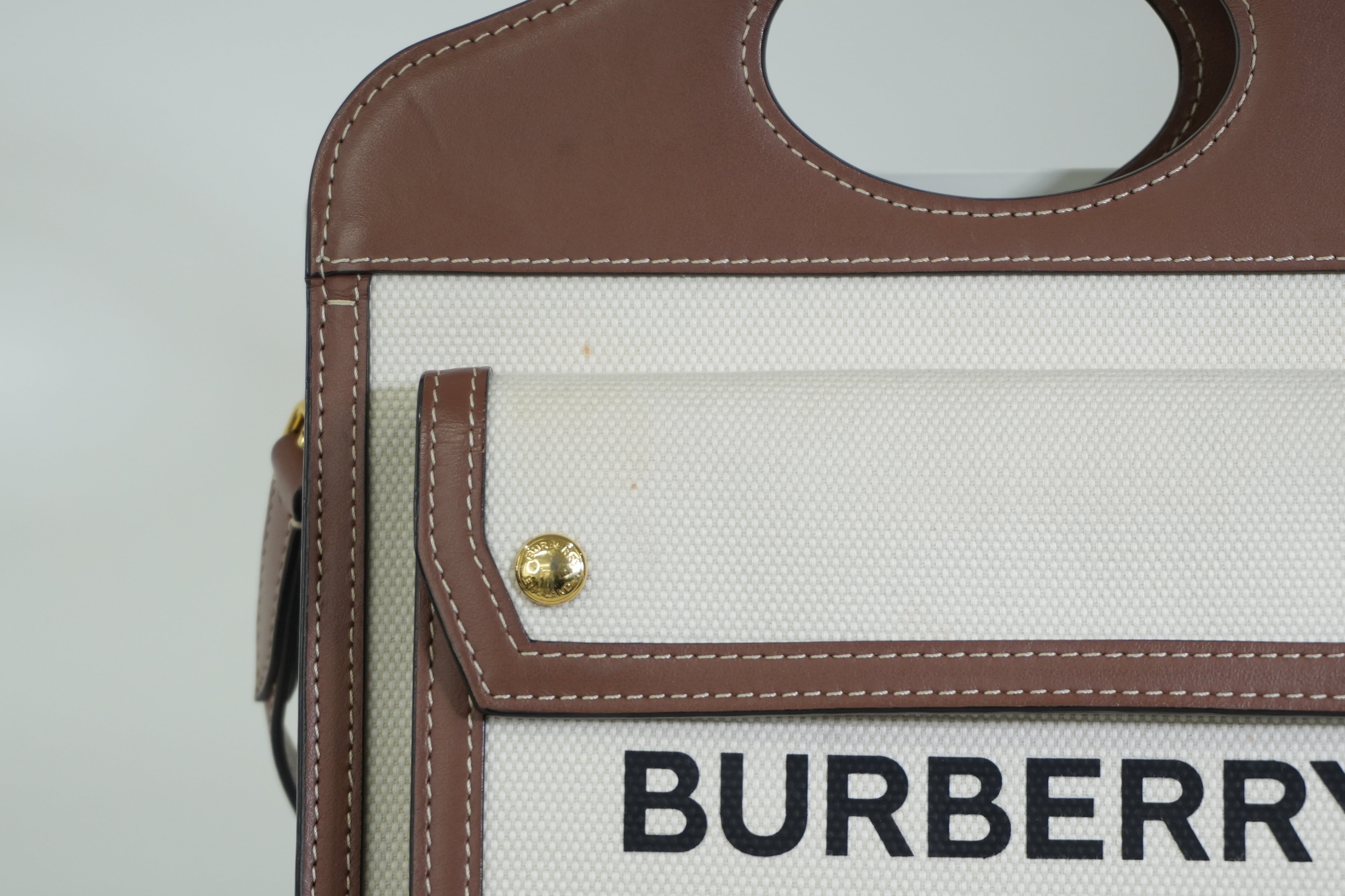 Pre-owned Burberry Shoulder Bag Ivory and Brown