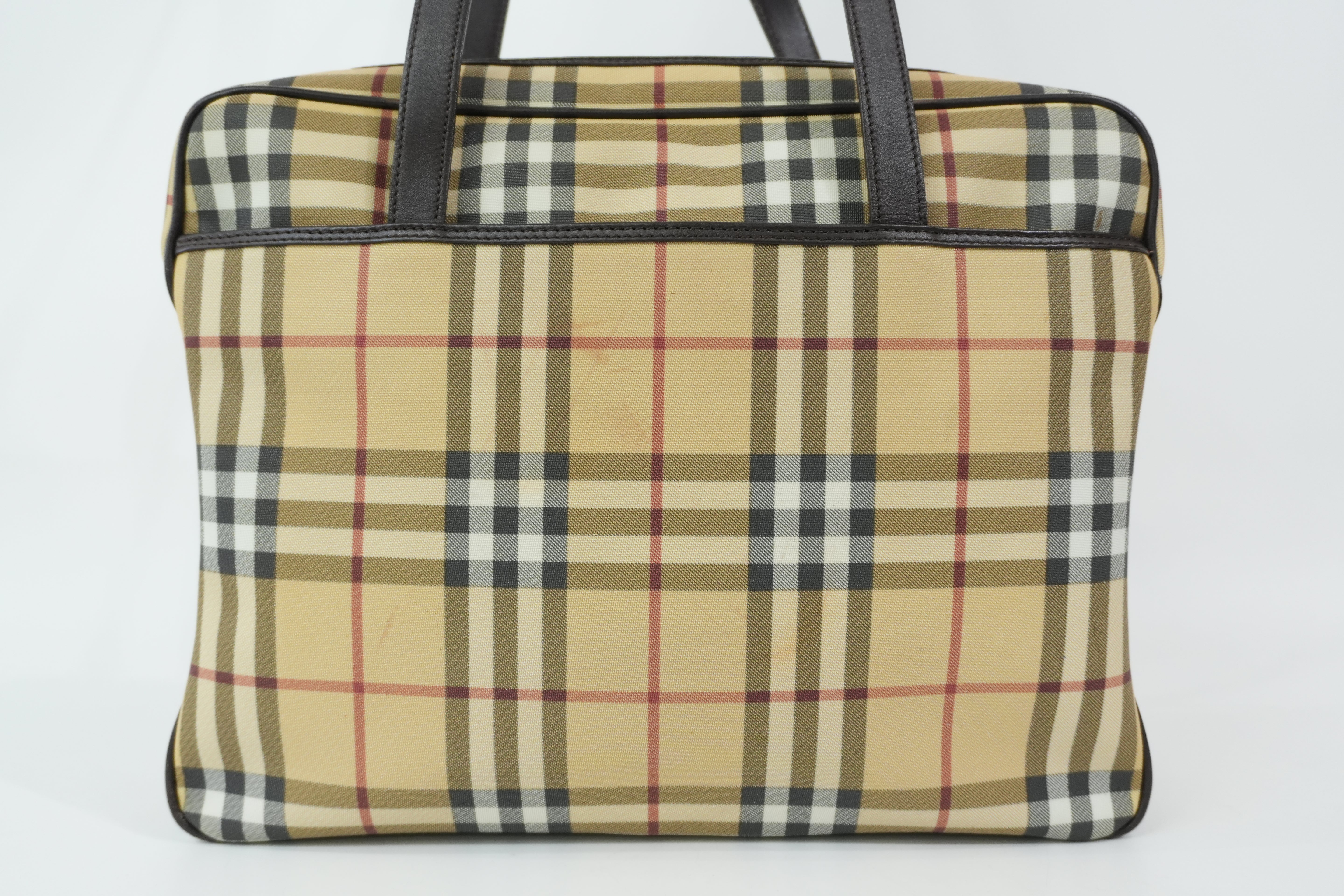 Pre-Owned Burberry Nova Check Tote Bag Beige