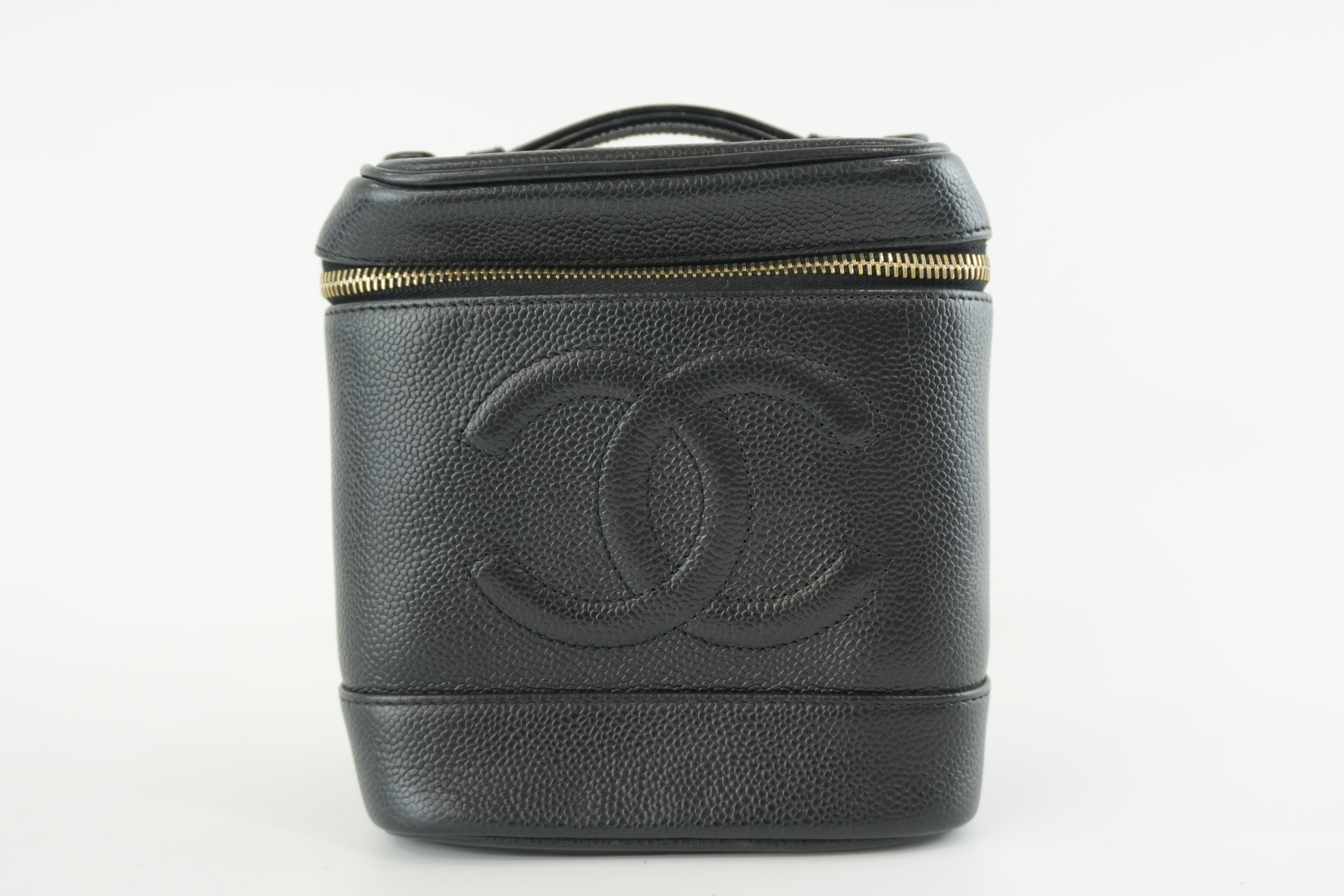 Chanel Caviar Leather Vanity Case Black Used