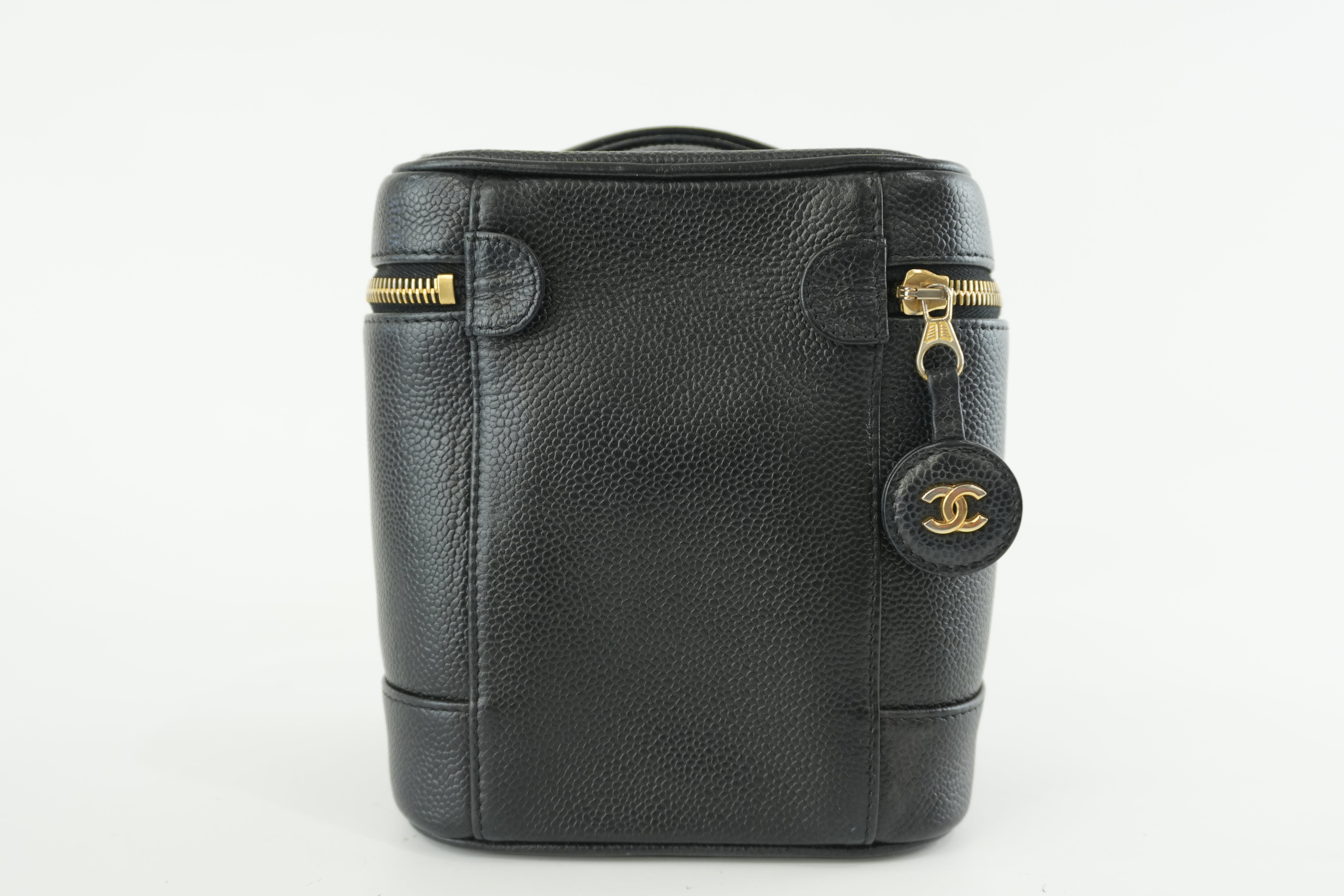 Chanel Caviar Leather Vanity Case Black Used