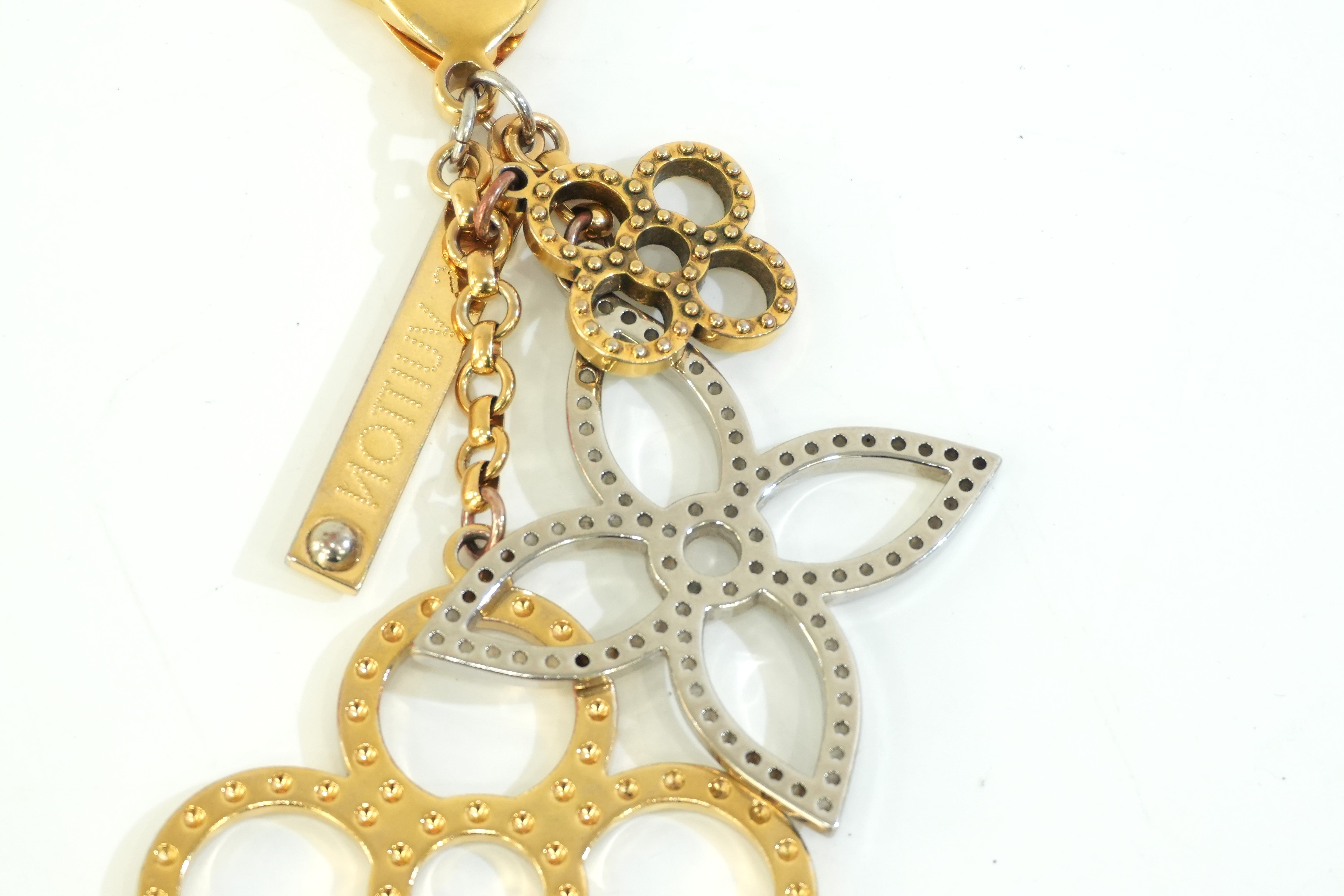 Pre-owned Louis Vuitton Flower Bag Charm Gold and Silver