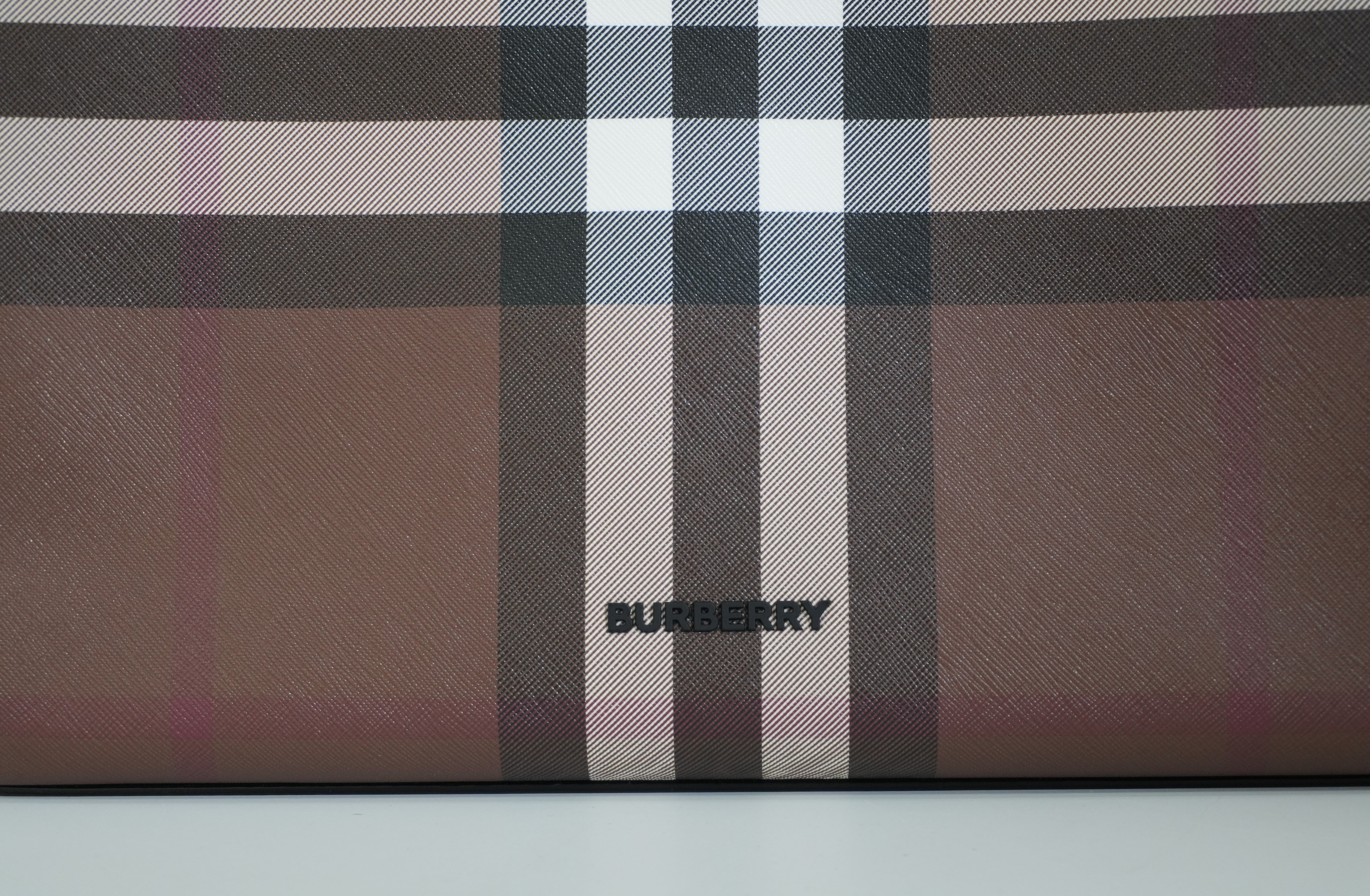Pre-owned Burberry Two Way Medium Check Denny Tote Bag Brown