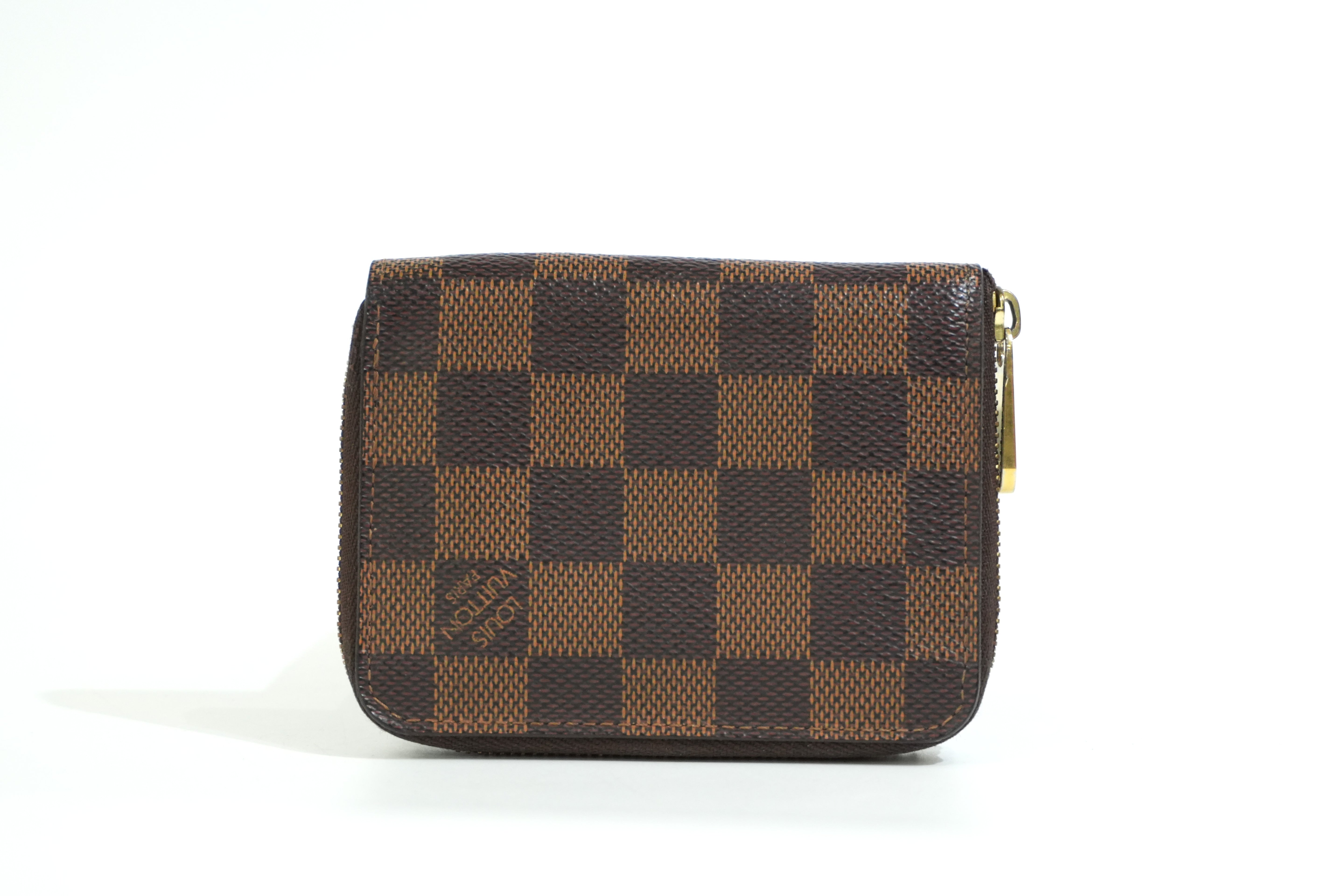 Pre-owned Louis Vuitton Damier Ebene Zippy Coin and Card Case