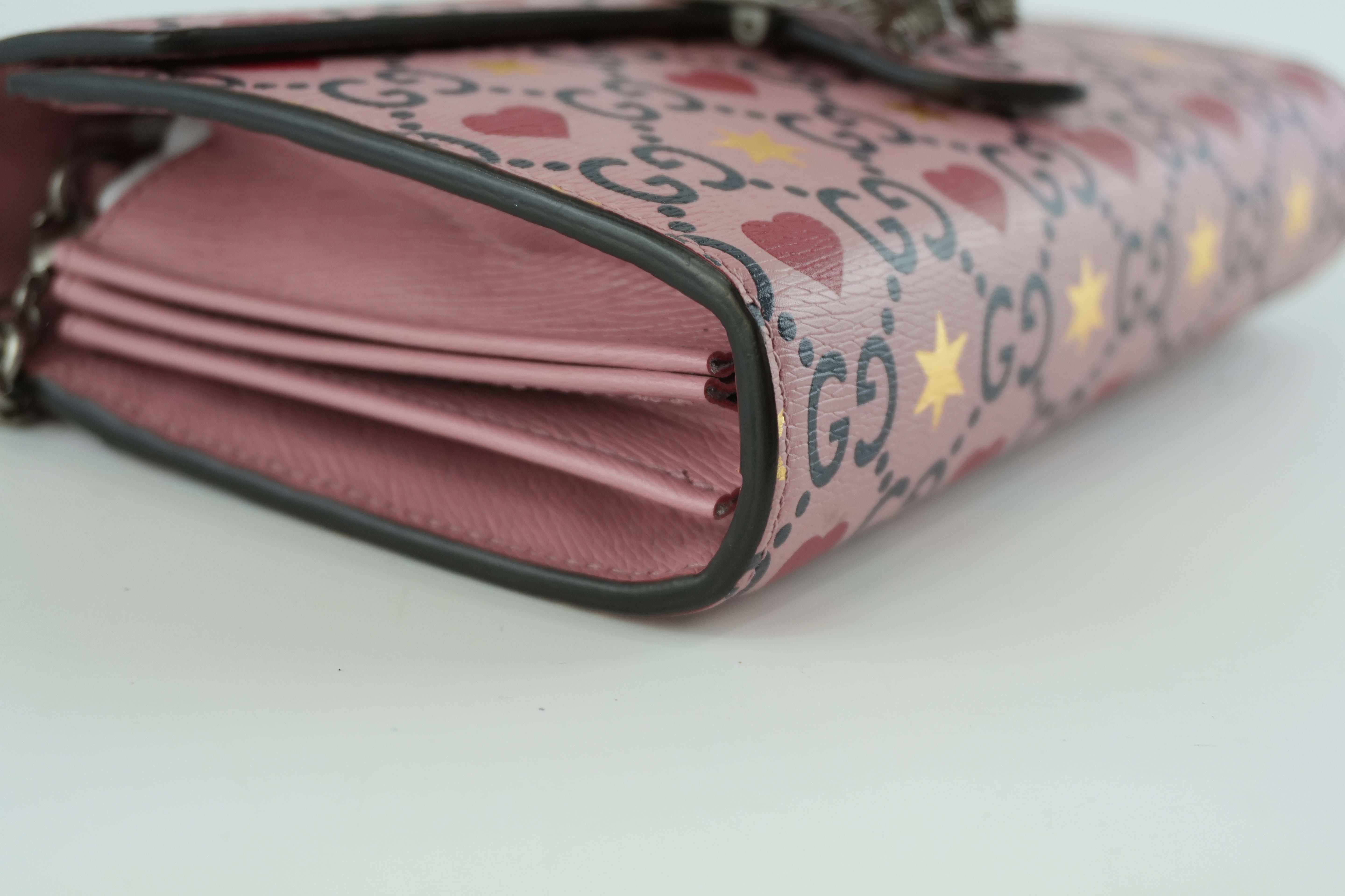 Gucci Leather Dionysus Valentine Limited Edition Pink Chain Shoulder Bag Used