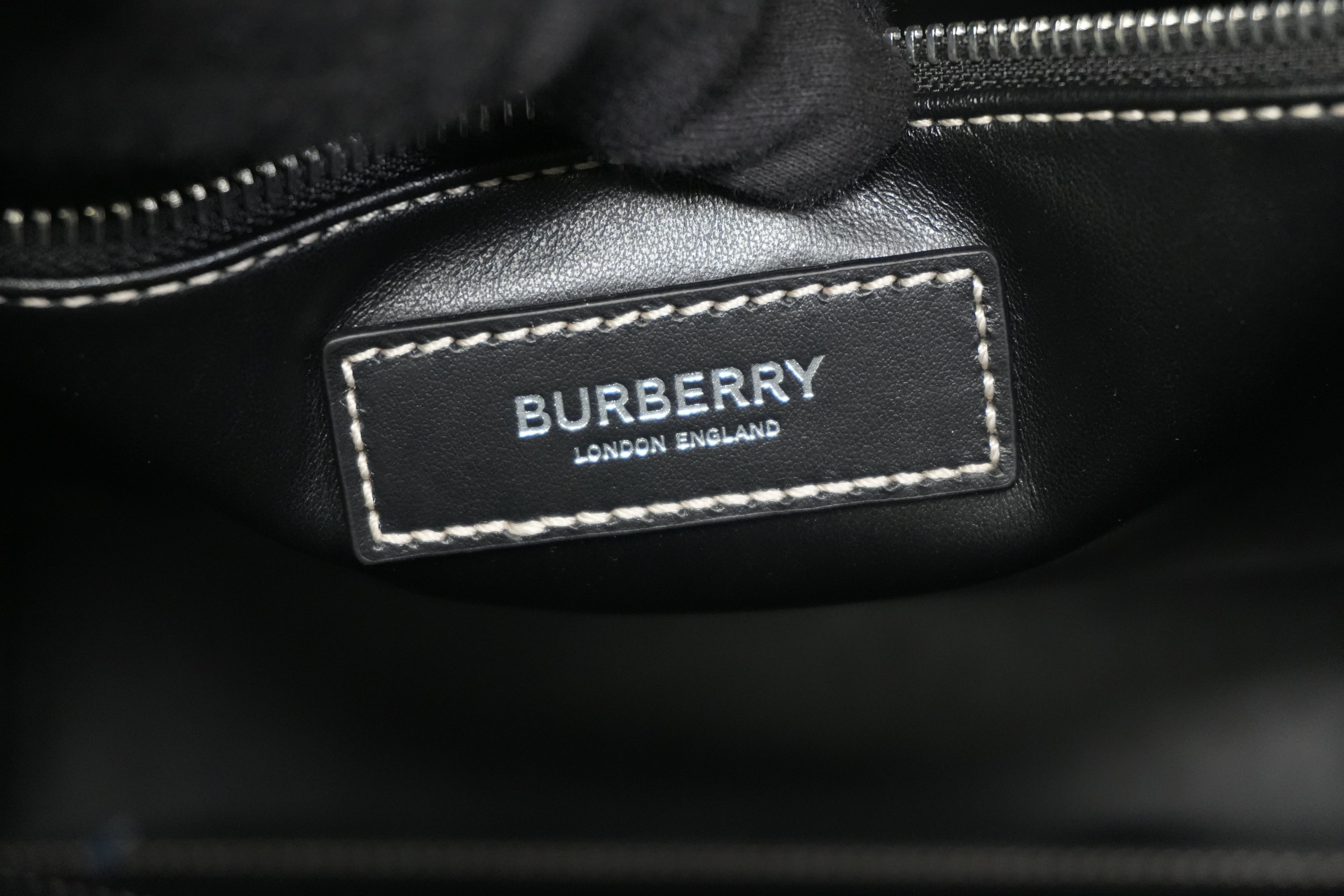 Pre-owned Burberry Two Way Medium Check Denny Tote Bag Brown