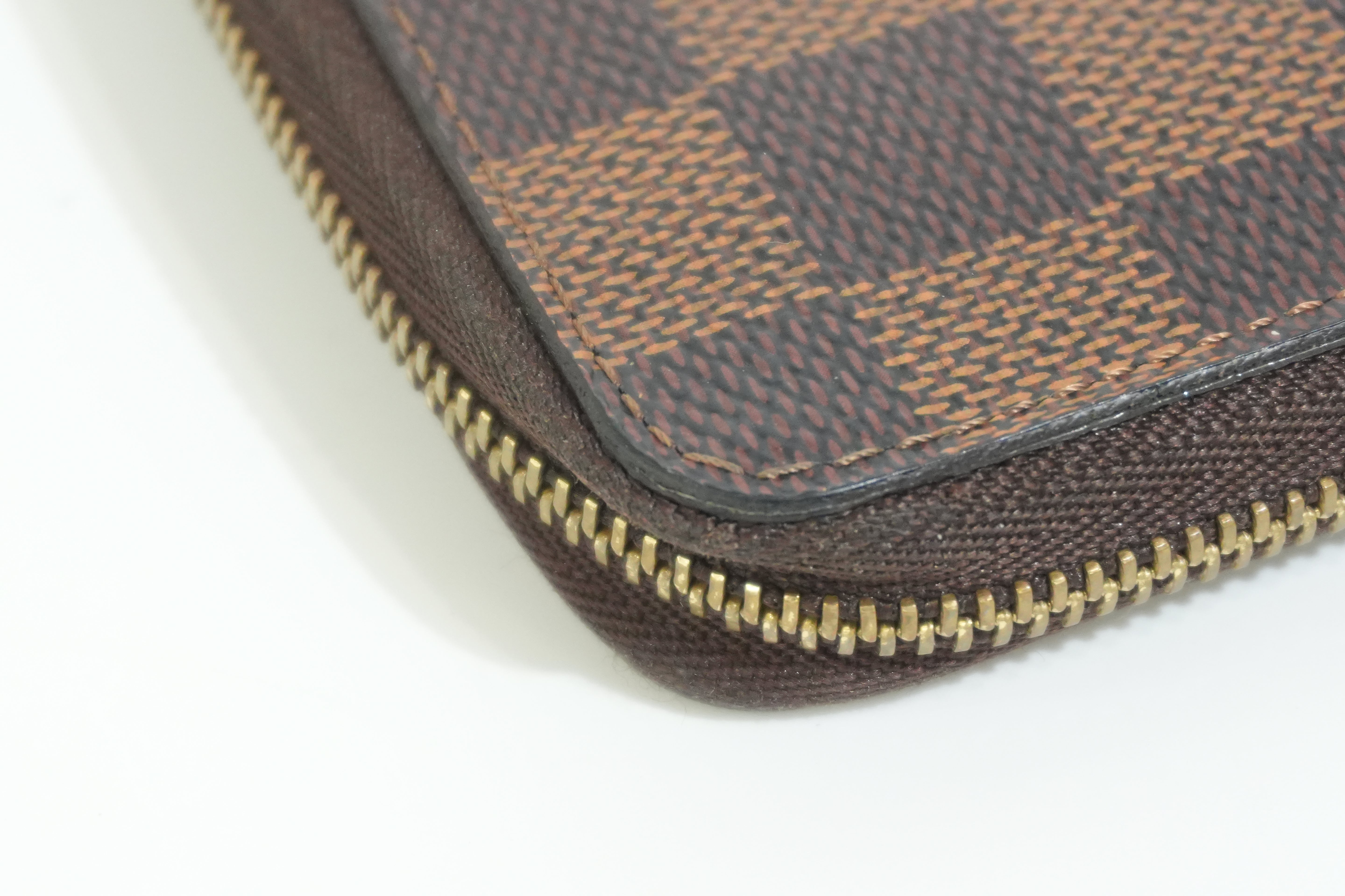 Pre-owned Louis Vuitton Damier Ebene Zippy Coin and Card Case