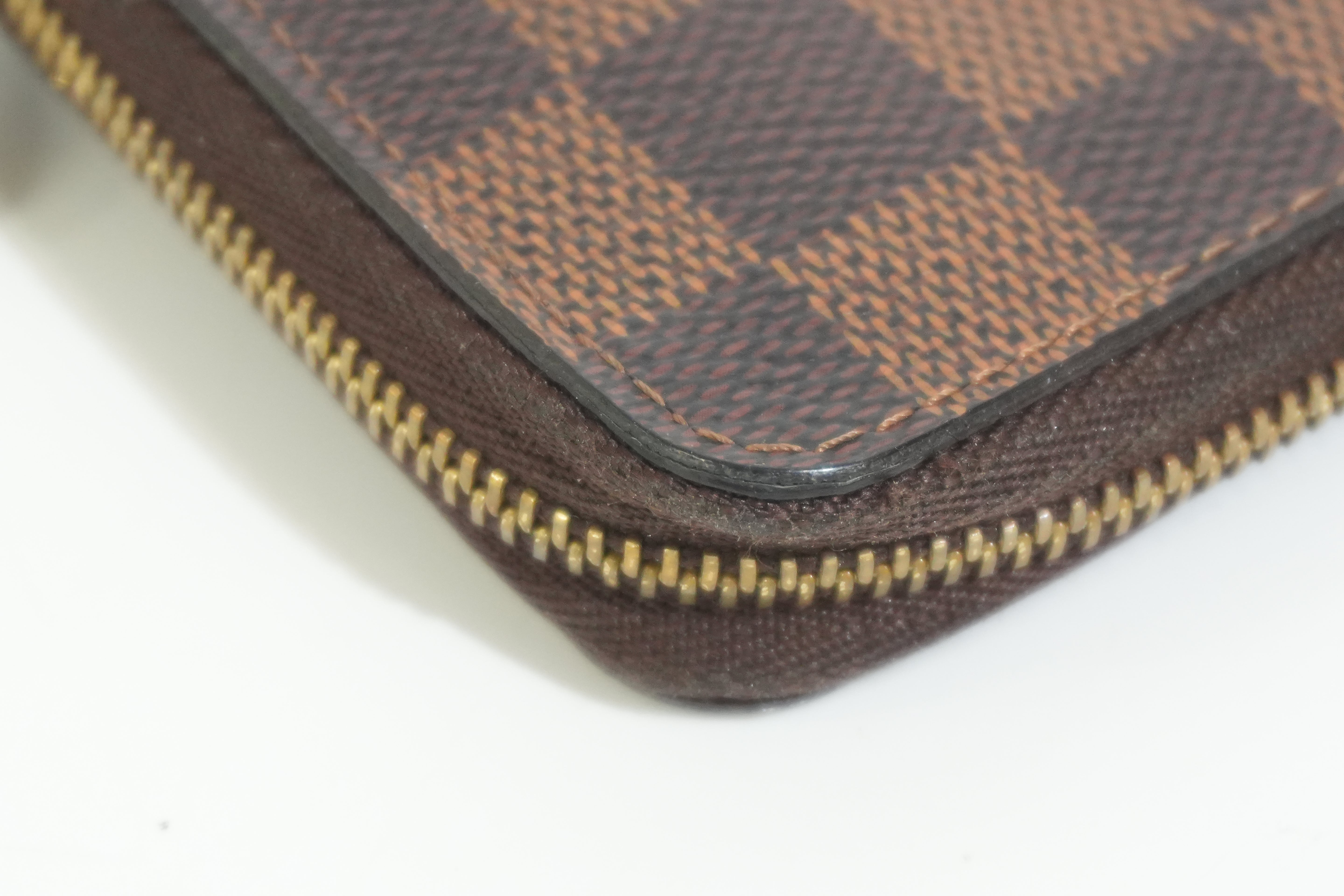 Pre-owned Louis Vuitton Damier Ebene Zippy Coin and Card Case