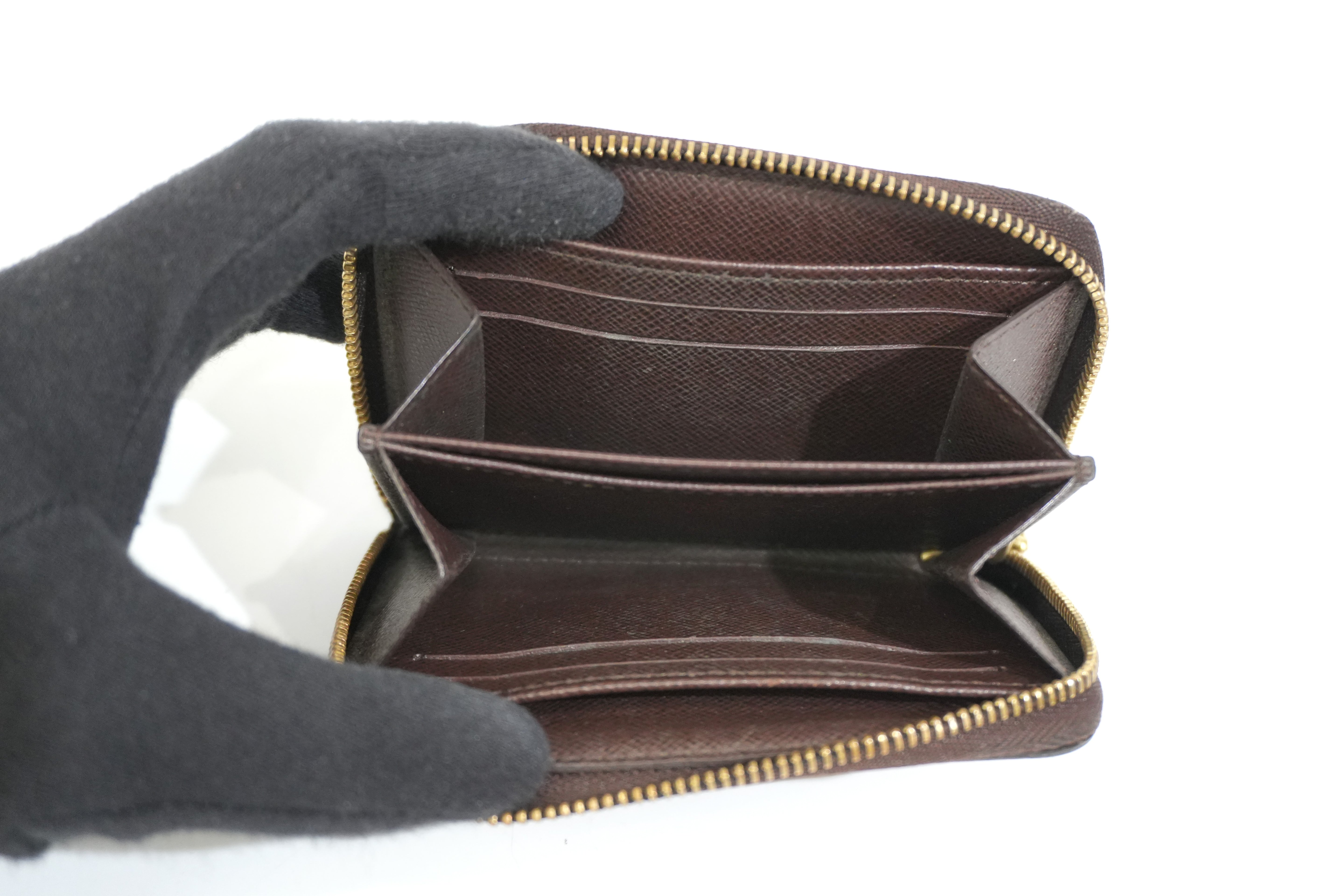 Pre-owned Louis Vuitton Damier Ebene Zippy Coin and Card Case