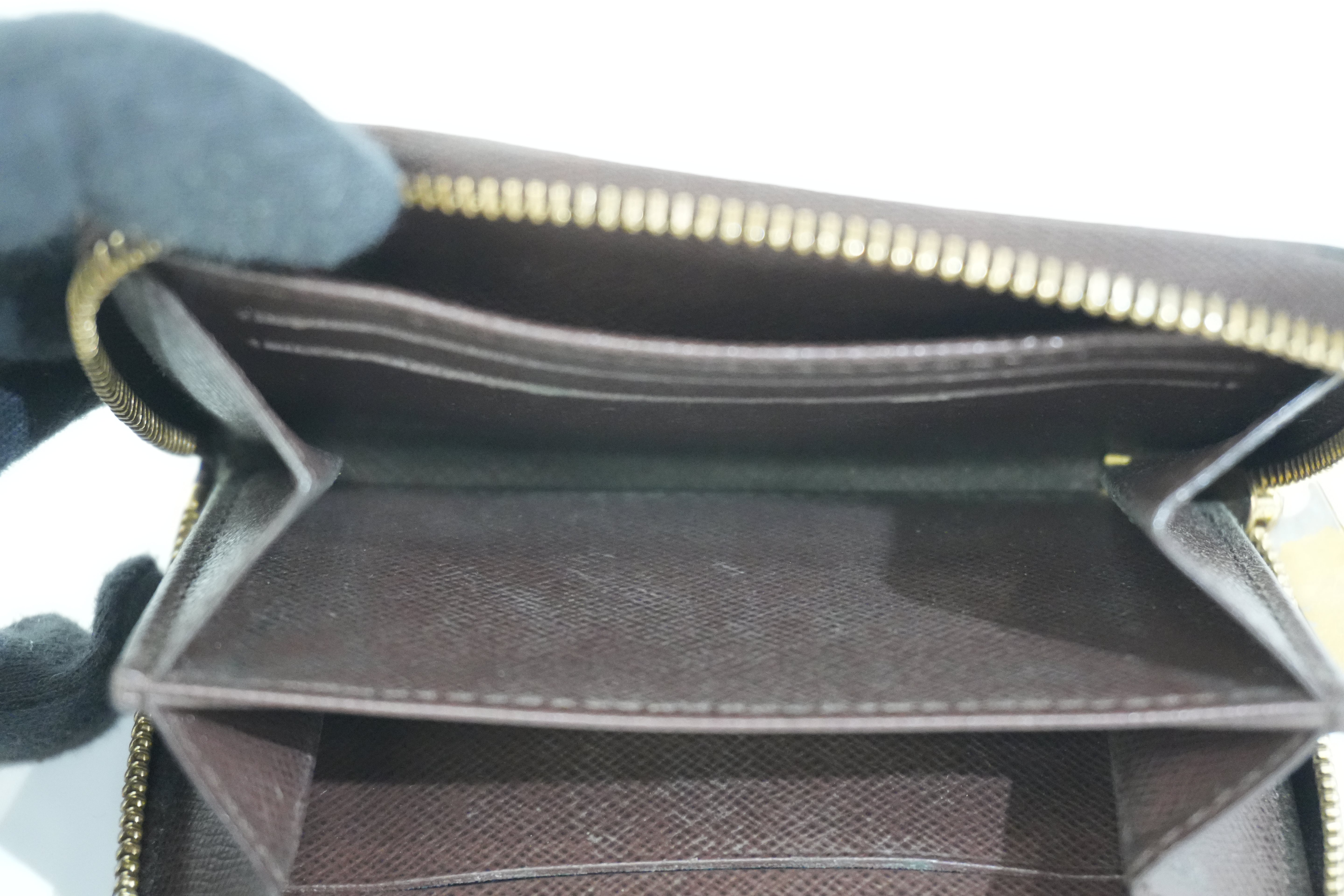 Pre-owned Louis Vuitton Damier Ebene Zippy Coin and Card Case