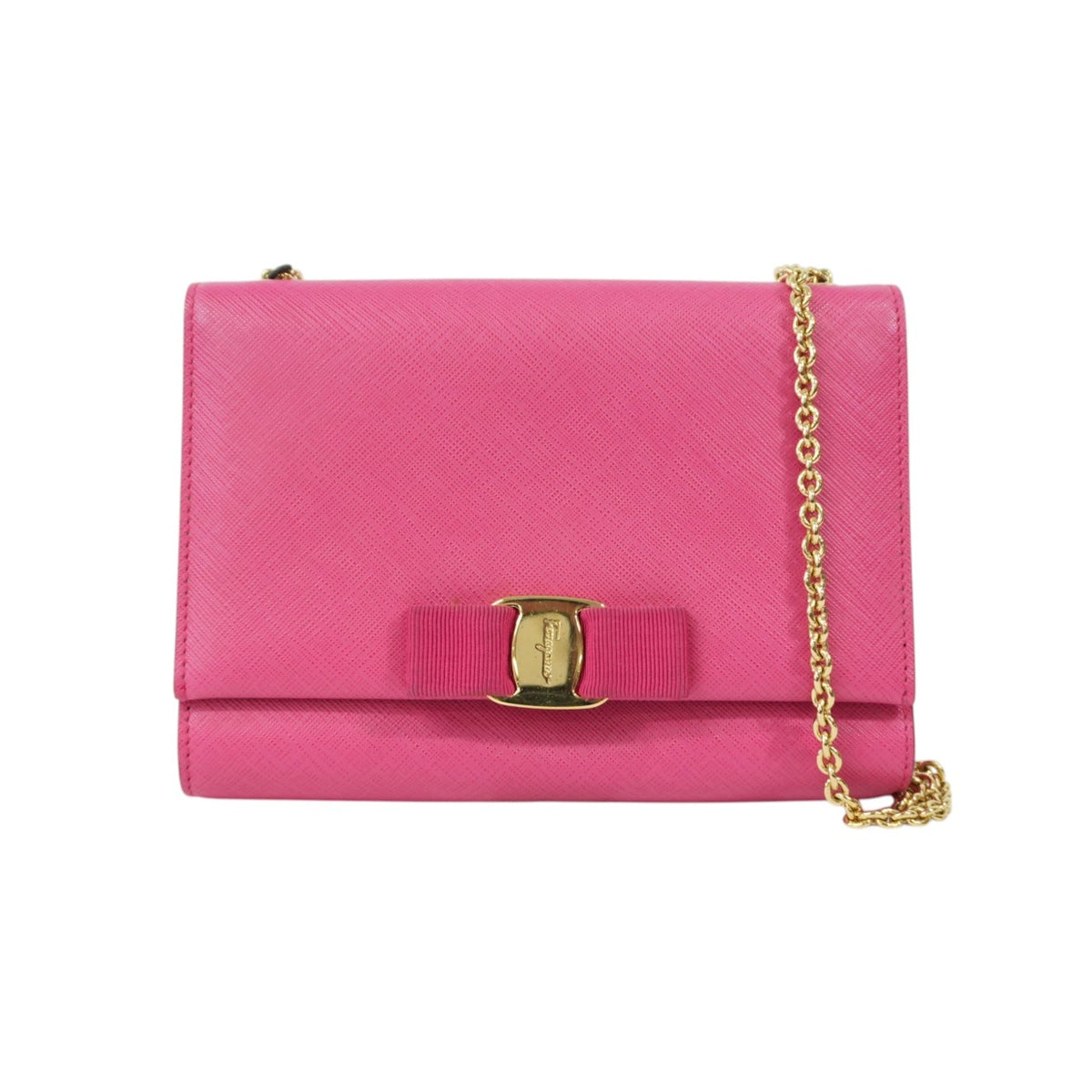 Pre-Owned Ferragamo Vara Bow Crossbody Bag Pink