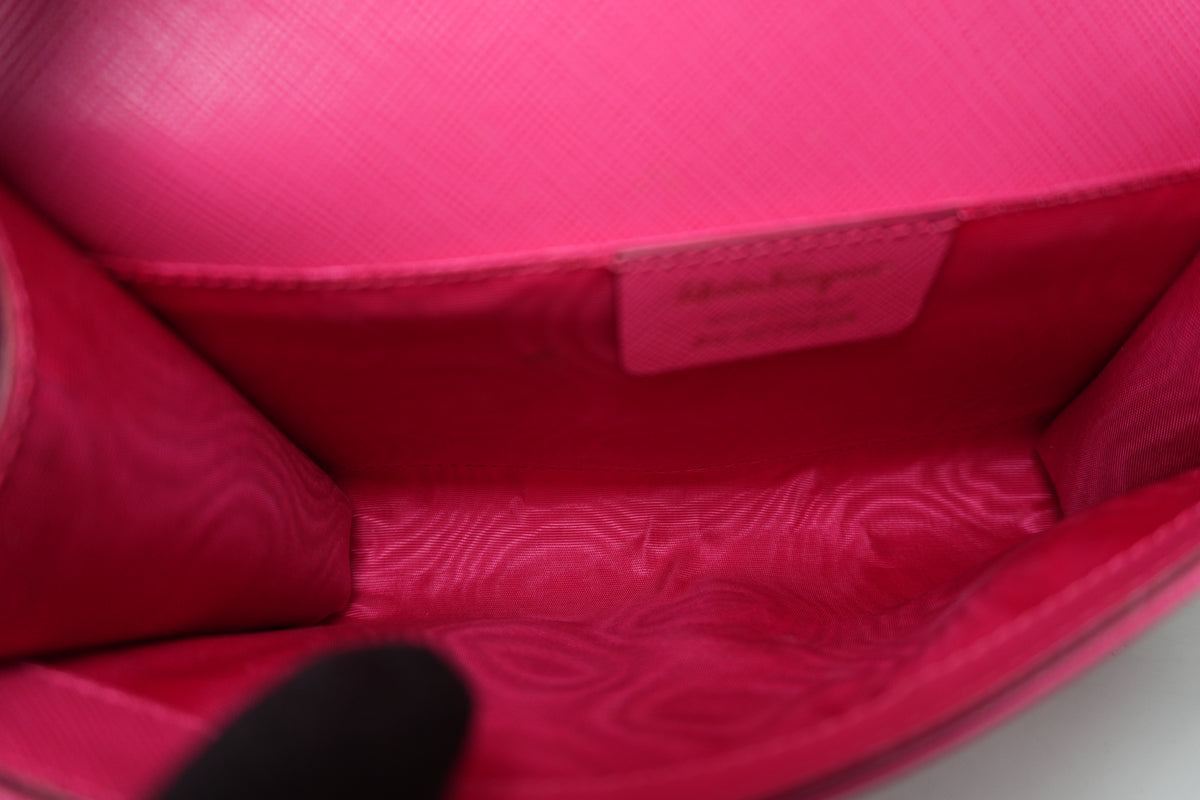 Pre-Owned Ferragamo Vara Bow Crossbody Bag Pink