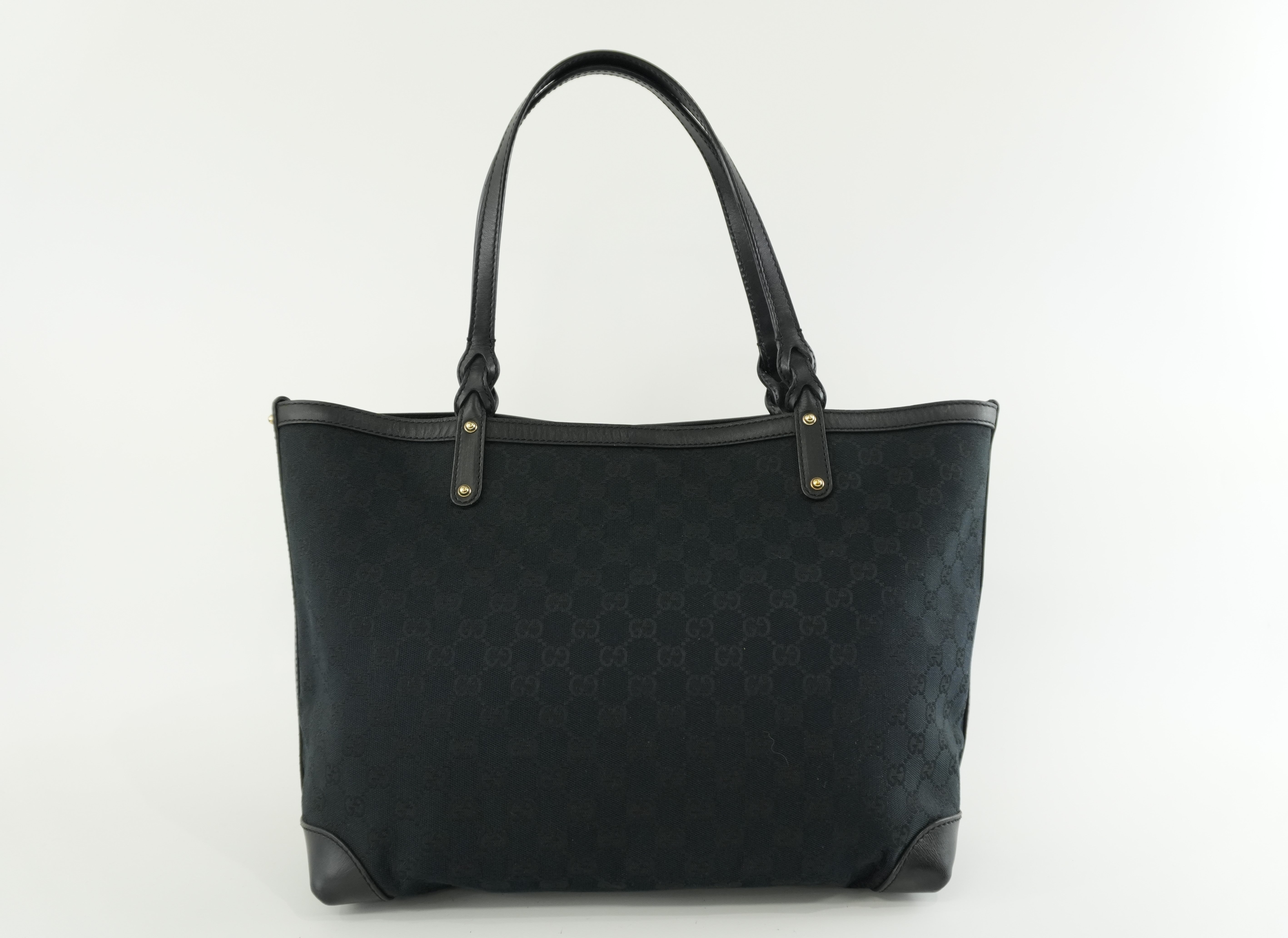 Pre-owned Gucci Black GG Canvas Craft Tote Bag
