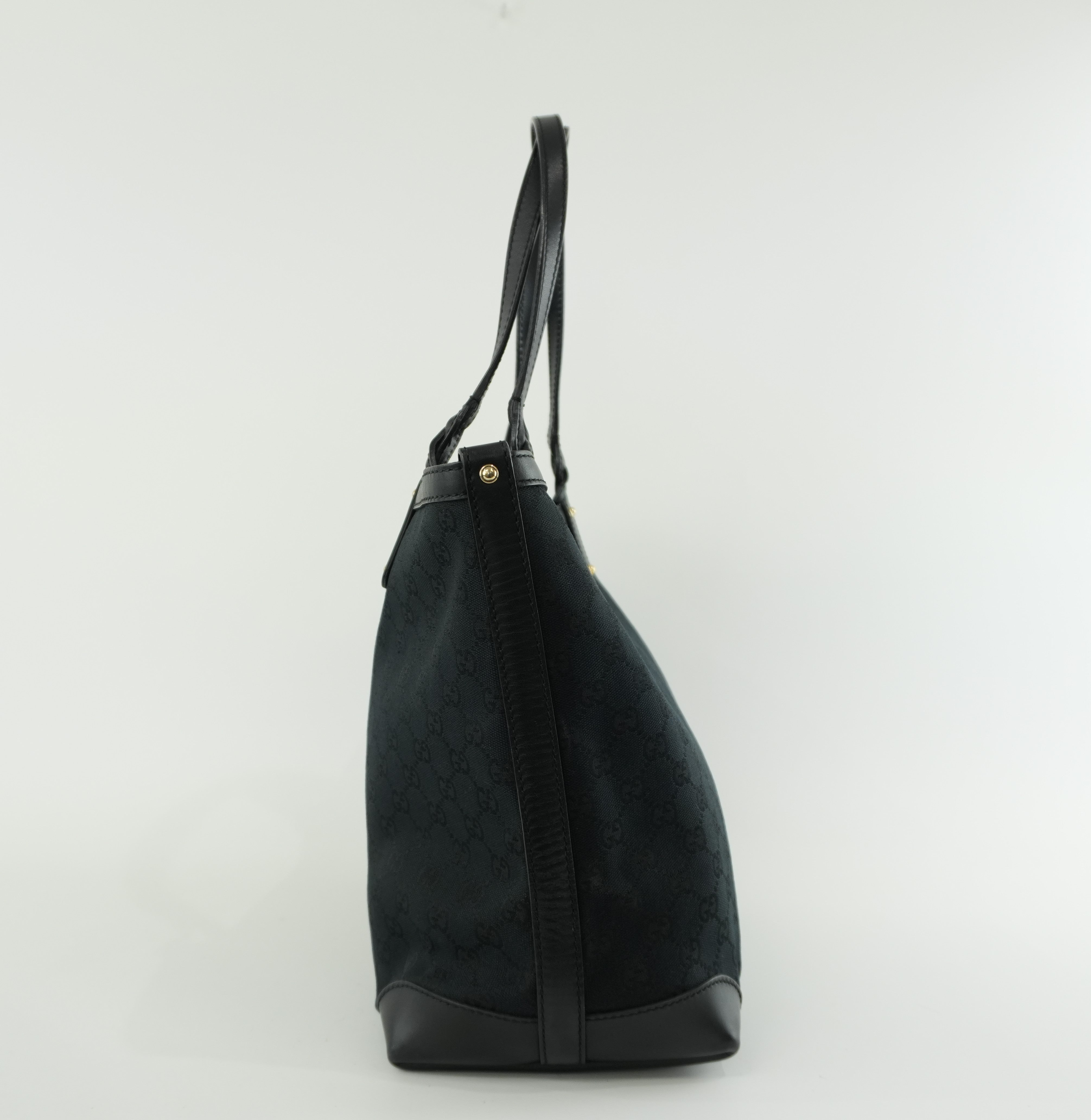 Pre-owned Gucci Black GG Canvas Craft Tote Bag