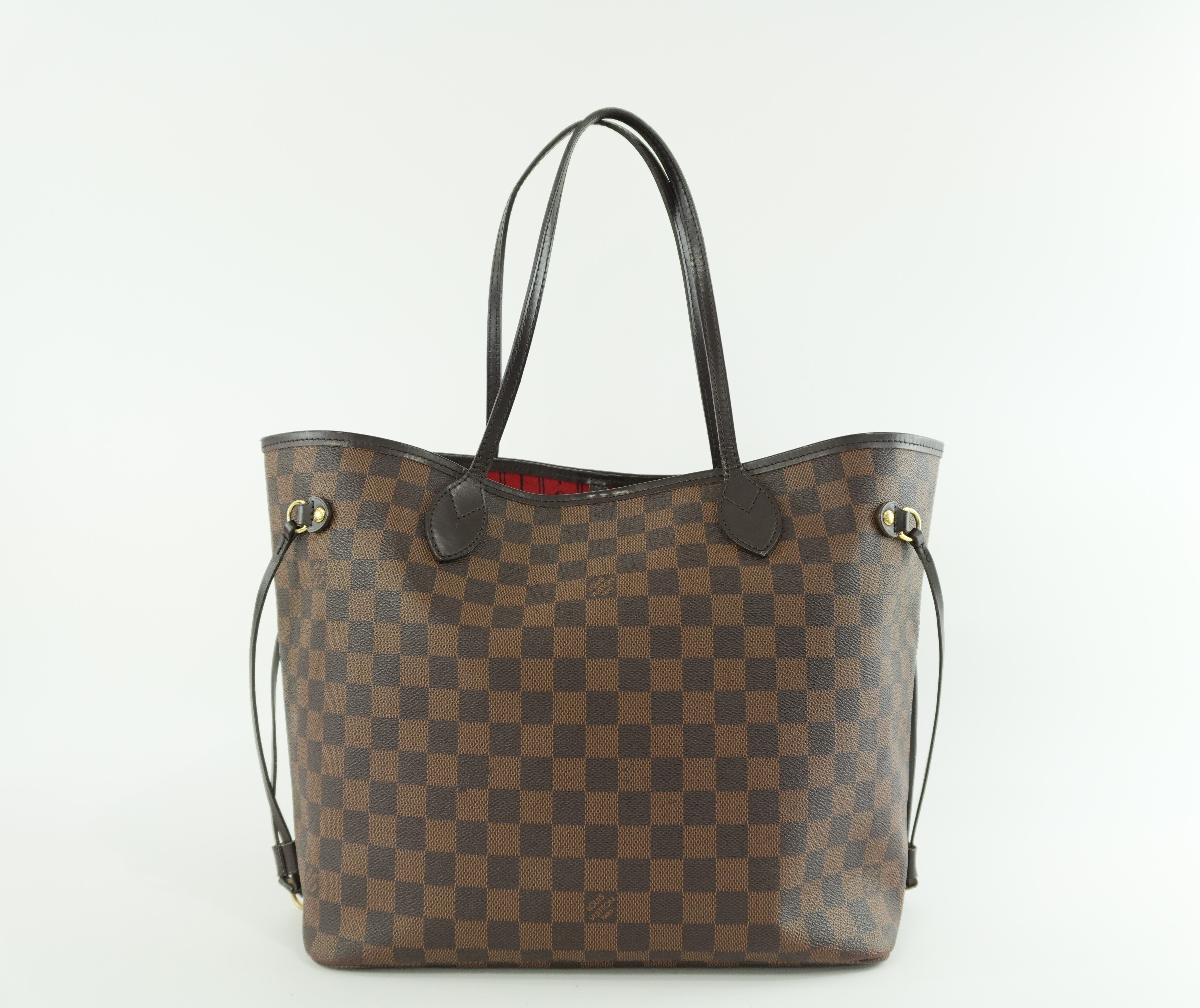 Louis Vuitton Damier Ebene Neverfull MM Tote Bag Used