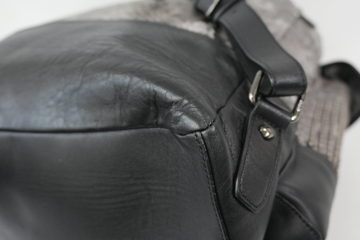 Pre-Owned MCM Limited Edition Exotic Drawstring Backpack Gray and Black