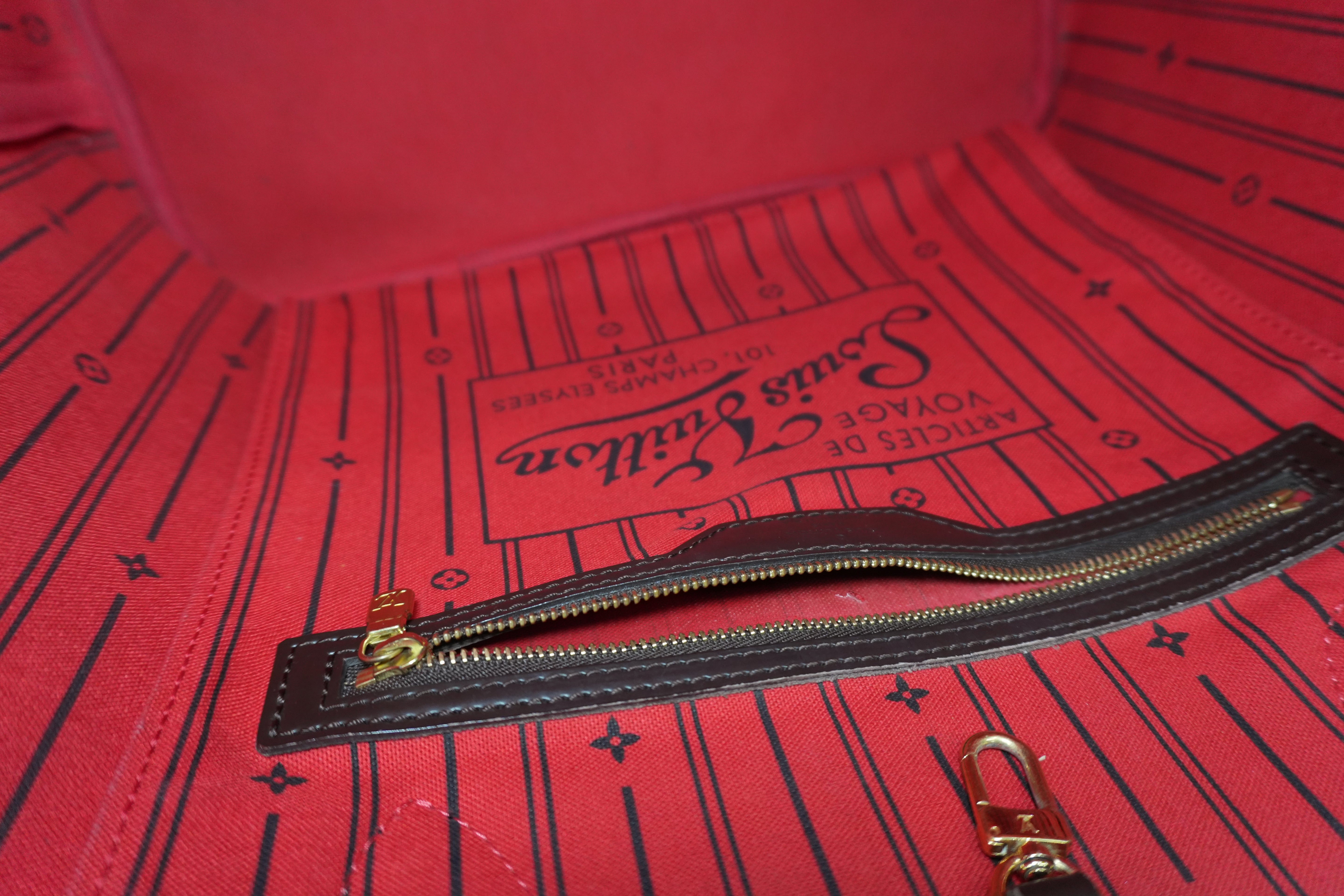 Louis Vuitton Damier Ebene Neverfull MM Tote Bag Used