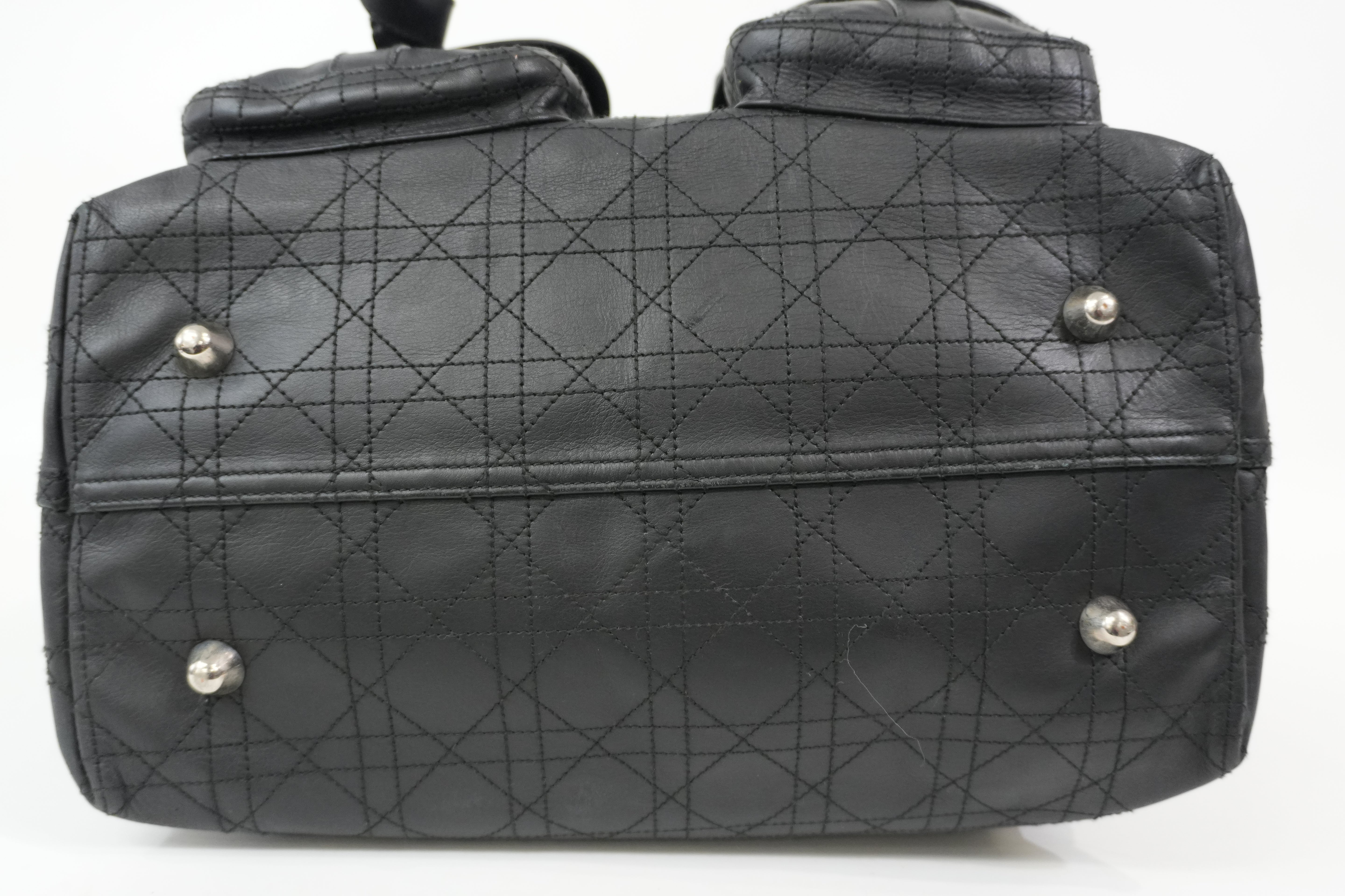 Pre-Owned Dior Cannage Cargo Shopper Tote Black