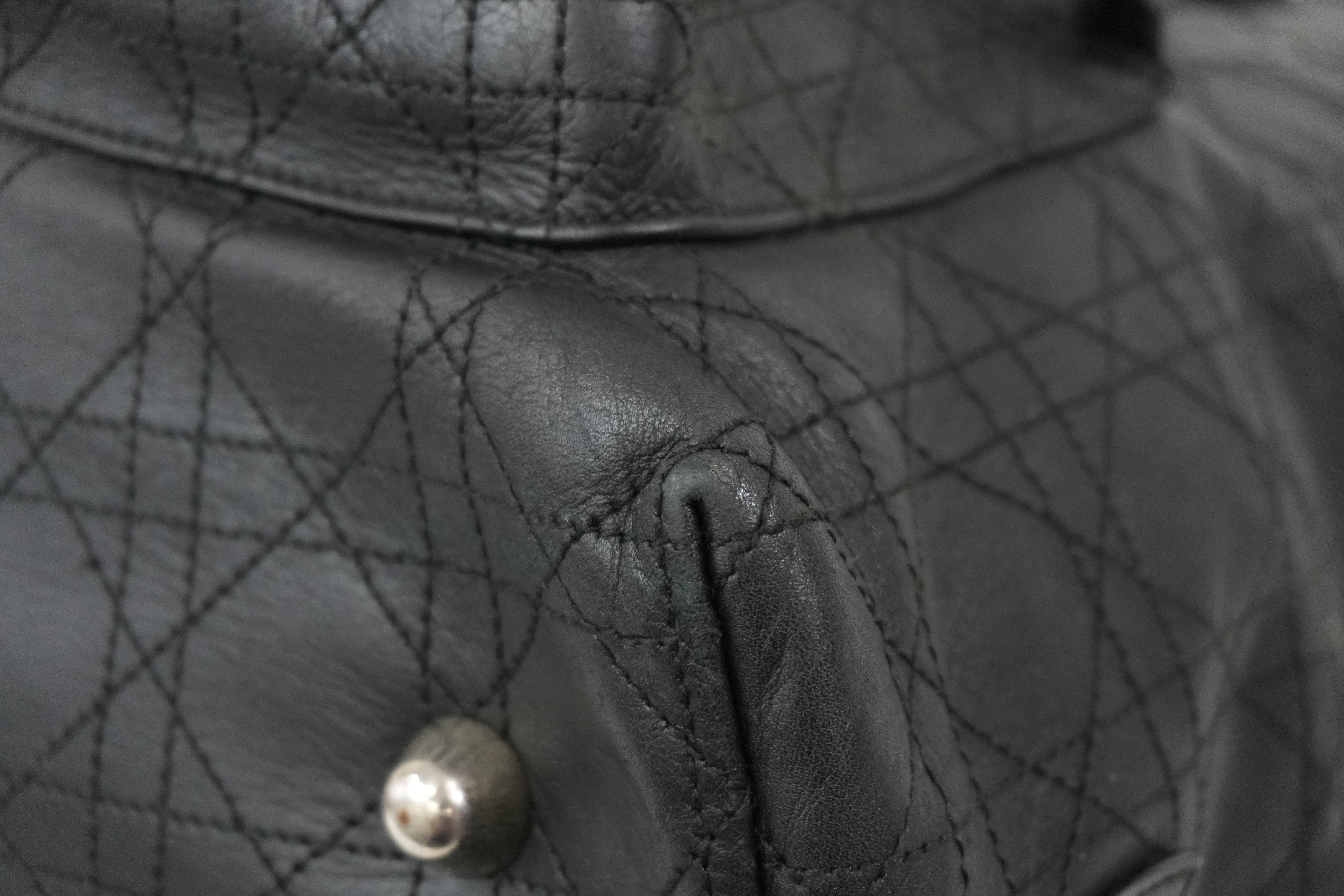 Pre-Owned Dior Cannage Cargo Shopper Tote Black