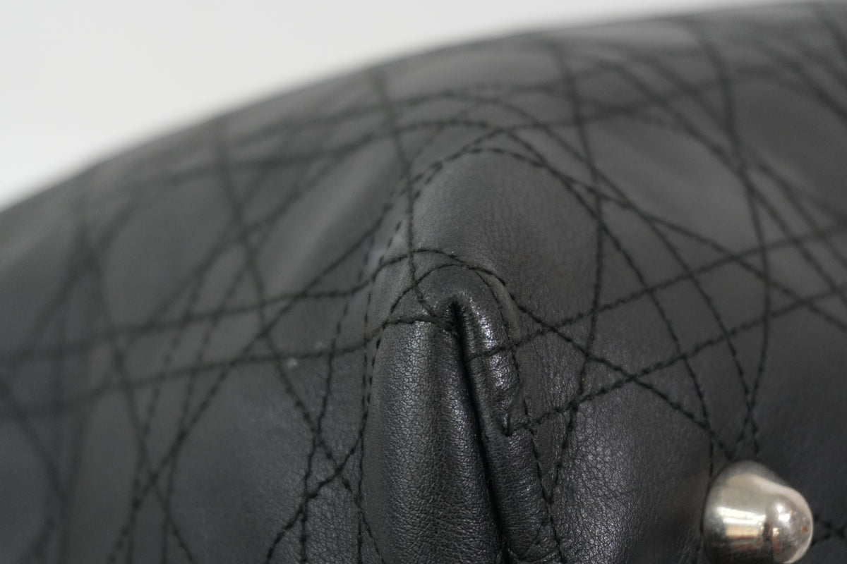 Pre-Owned Dior Cannage Cargo Shopper Tote Black