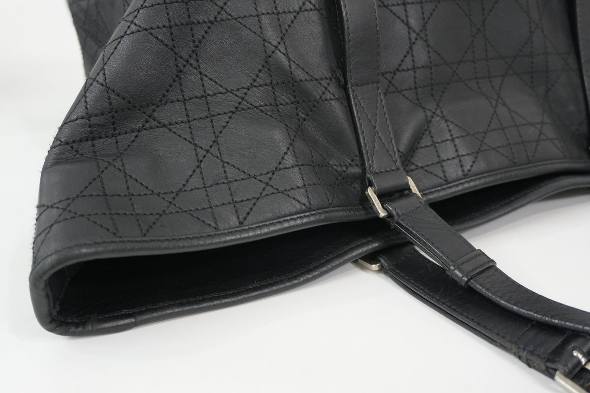 Pre-Owned Dior Cannage Cargo Shopper Tote Black