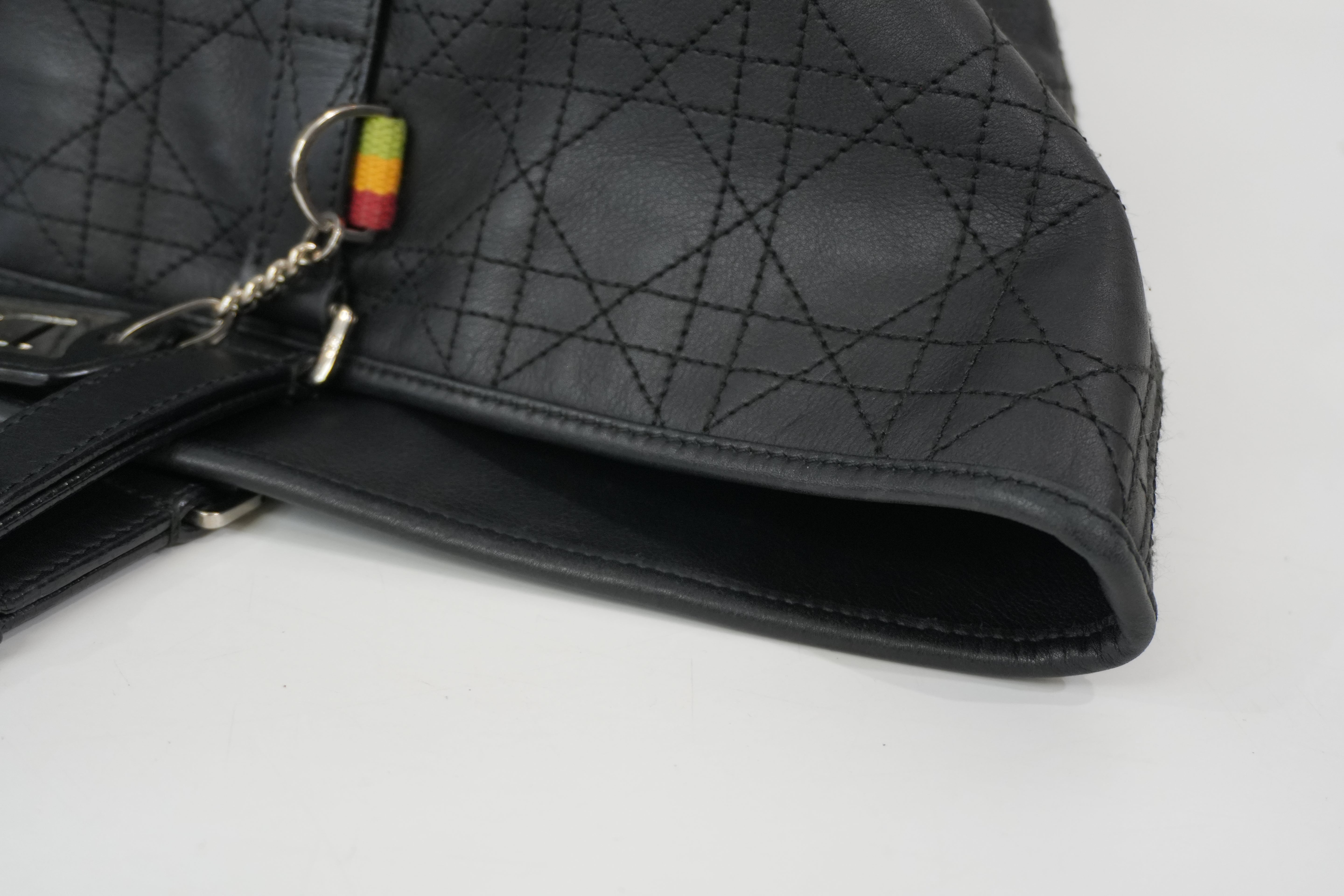Pre-Owned Dior Cannage Cargo Shopper Tote Black