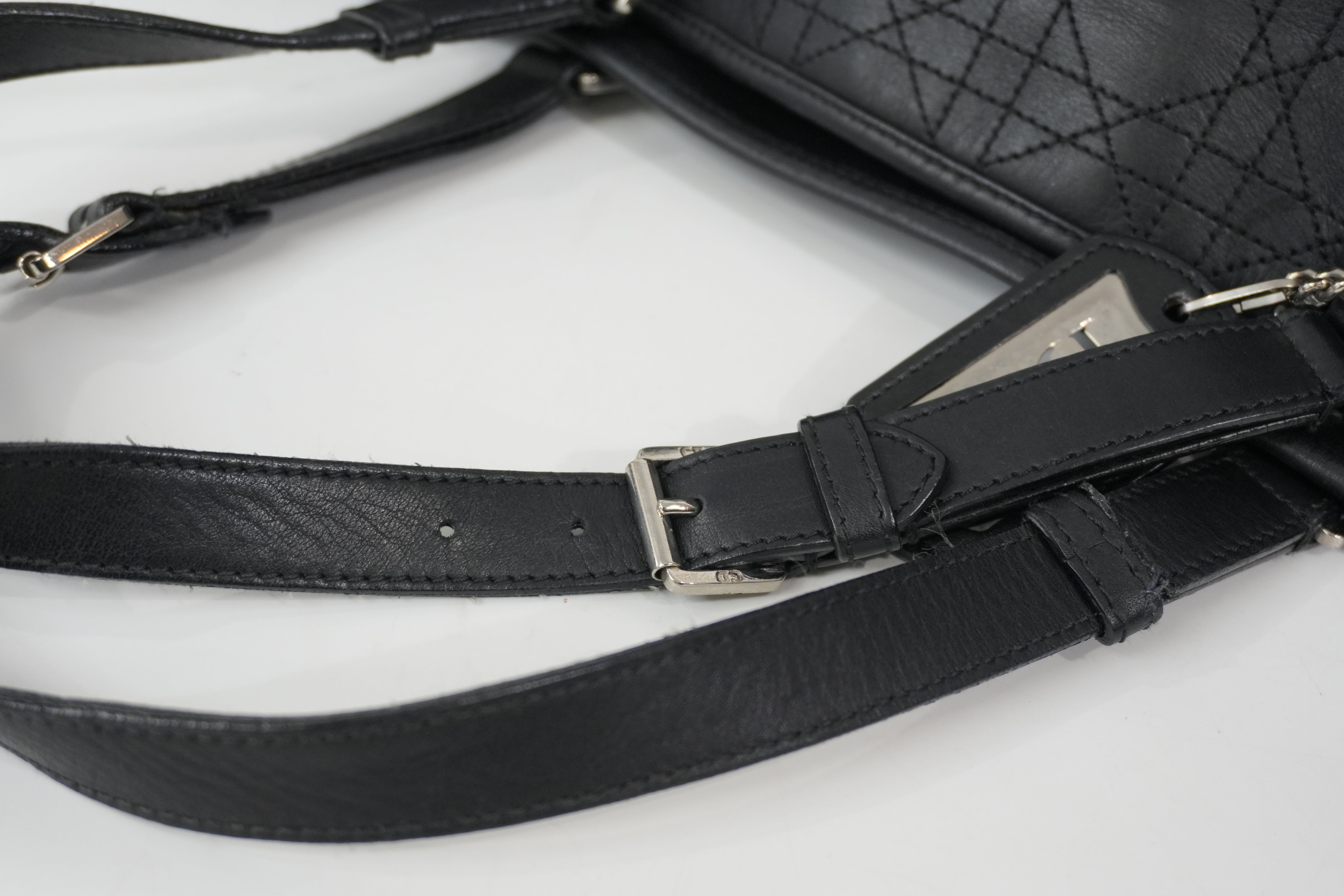 Pre-Owned Dior Cannage Cargo Shopper Tote Black