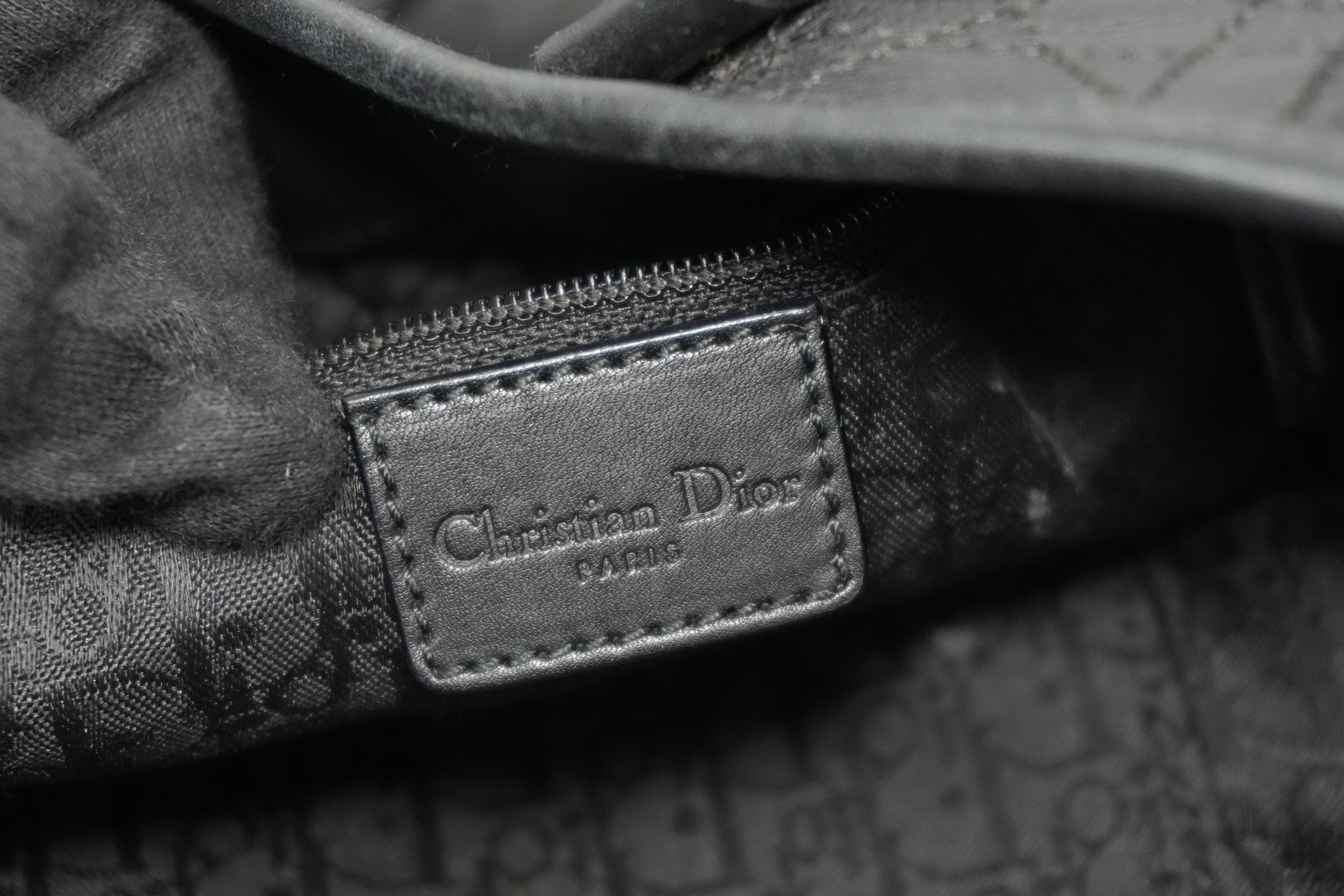 Pre-Owned Dior Cannage Cargo Shopper Tote Black