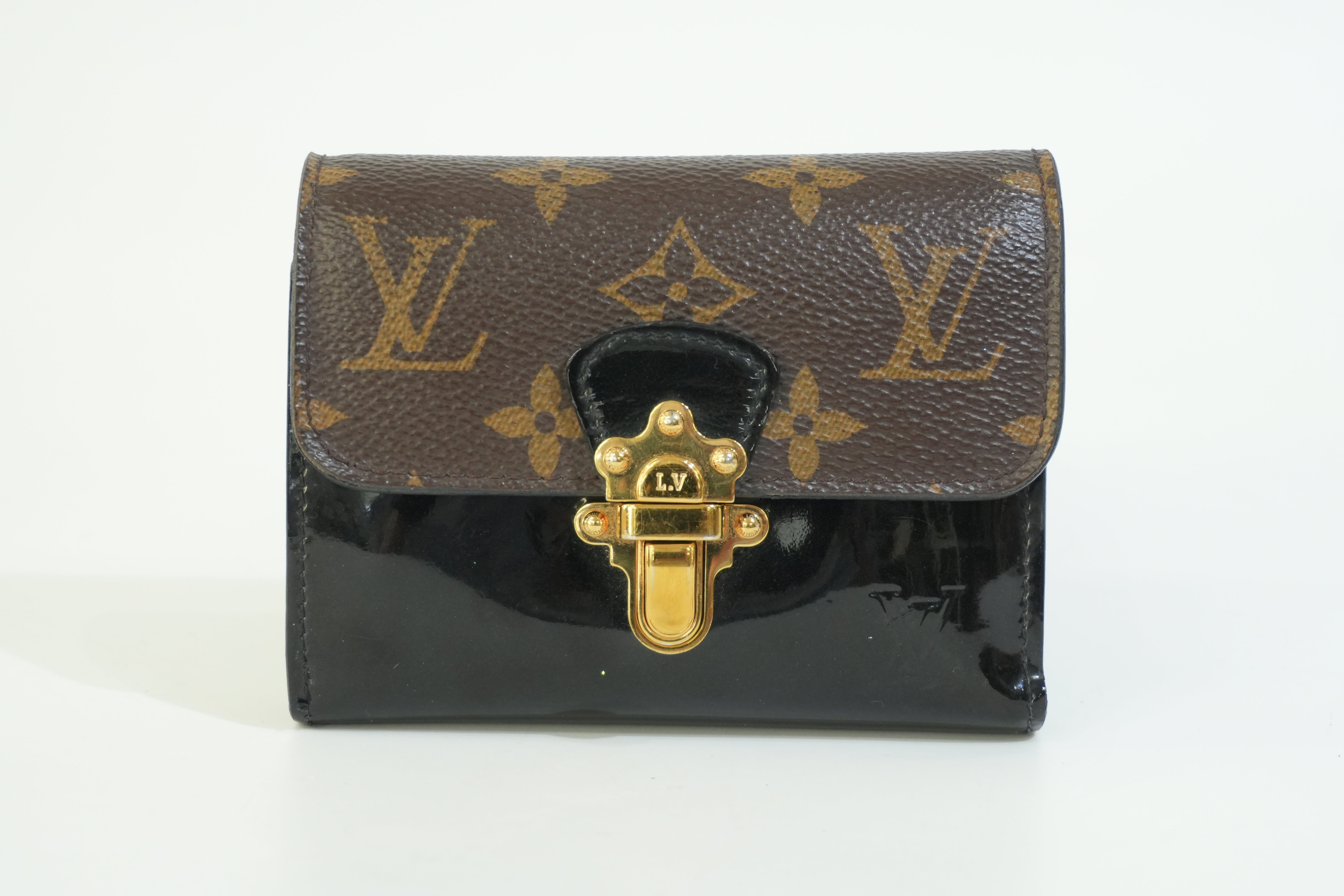 Pre-owned Louis Vuitton Cherry Wood Compact Wallet