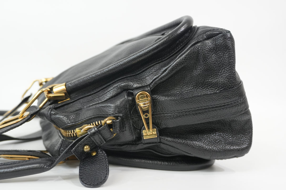 Pre-Owned Chloe Two-Way Paraty Shoulder Bag Black