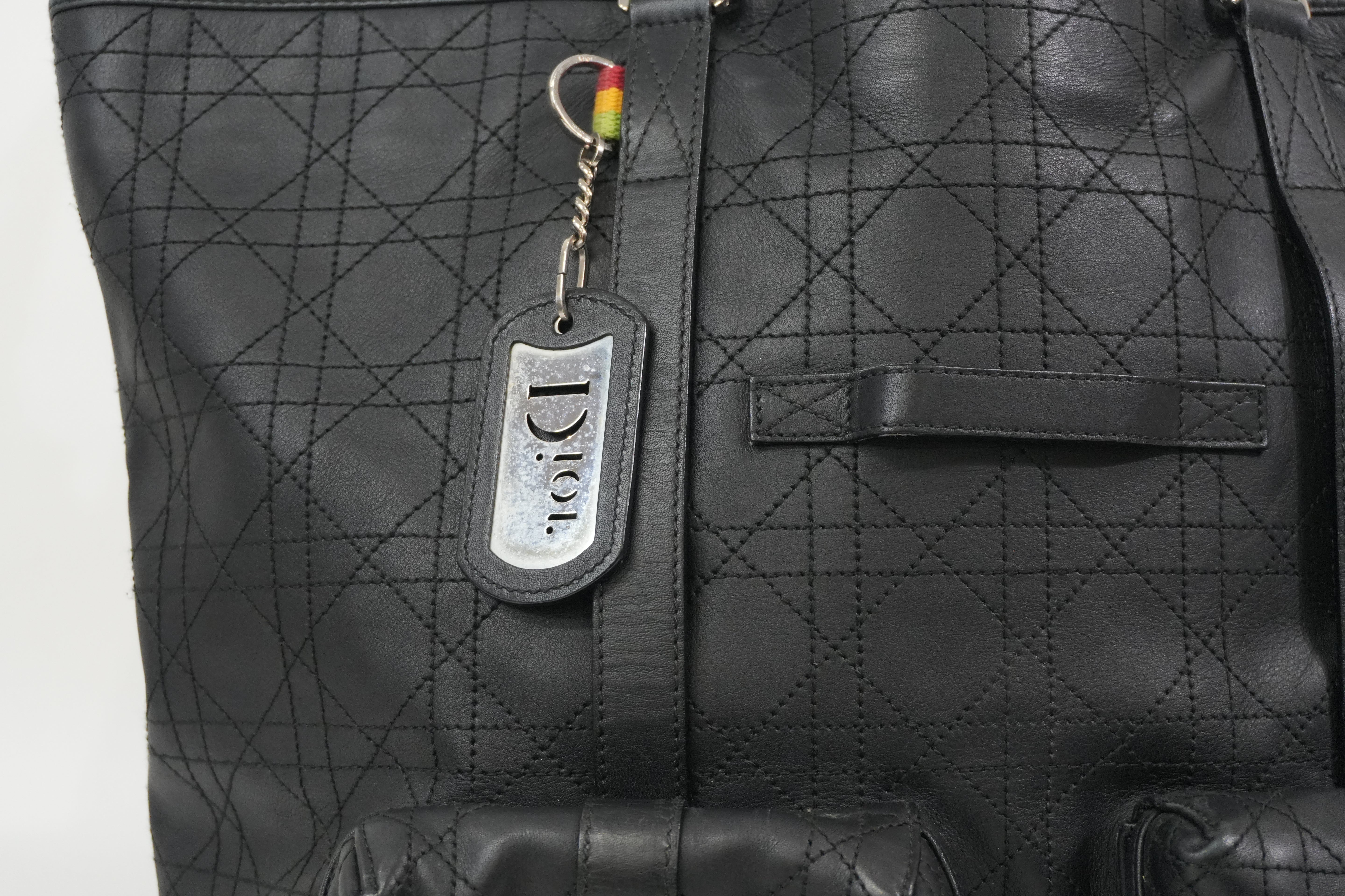 Pre-Owned Dior Cannage Cargo Shopper Tote Black