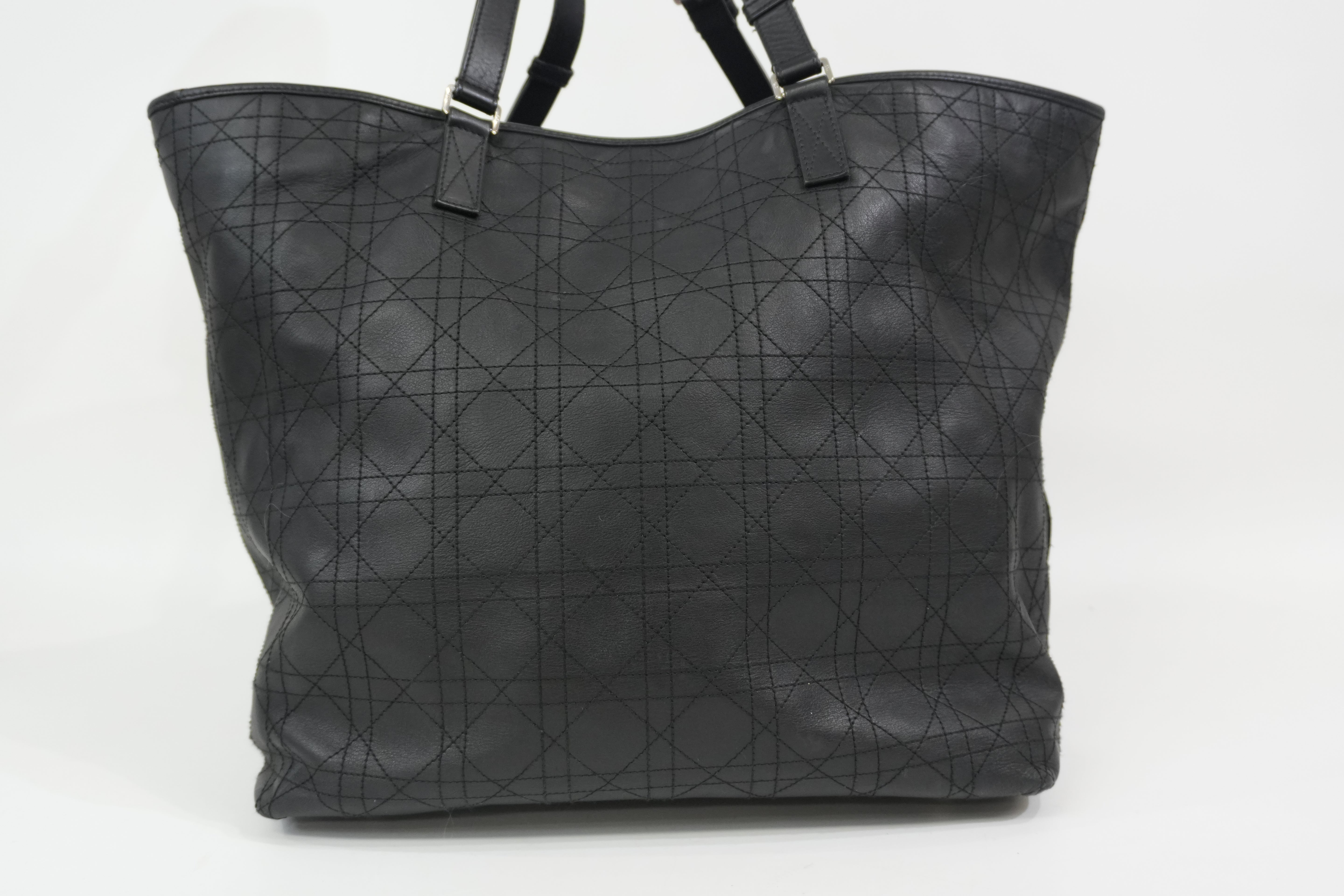 Pre-Owned Dior Cannage Cargo Shopper Tote Black