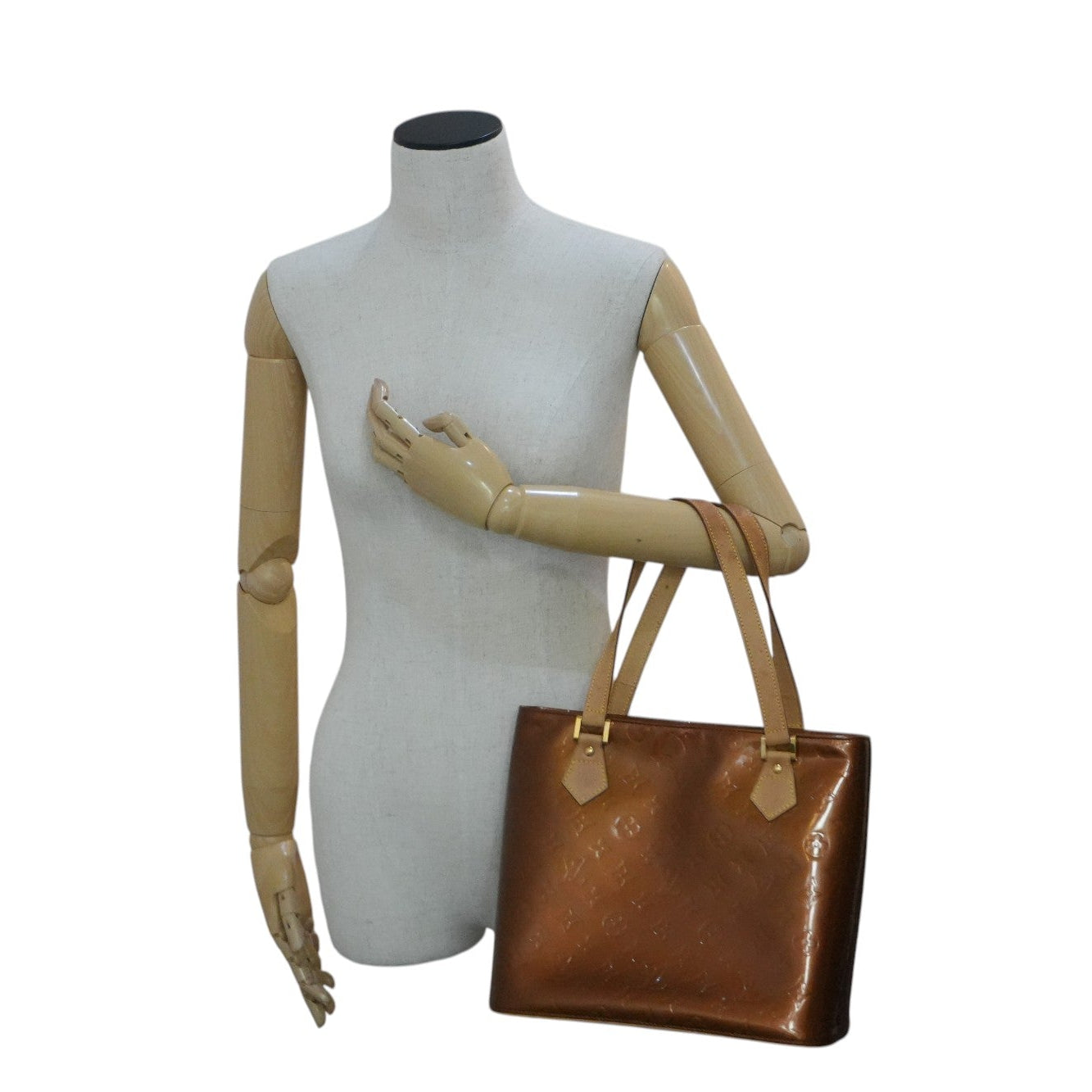 Pre-owned Louis Vuitton Vernis Houston Handbag Bronze