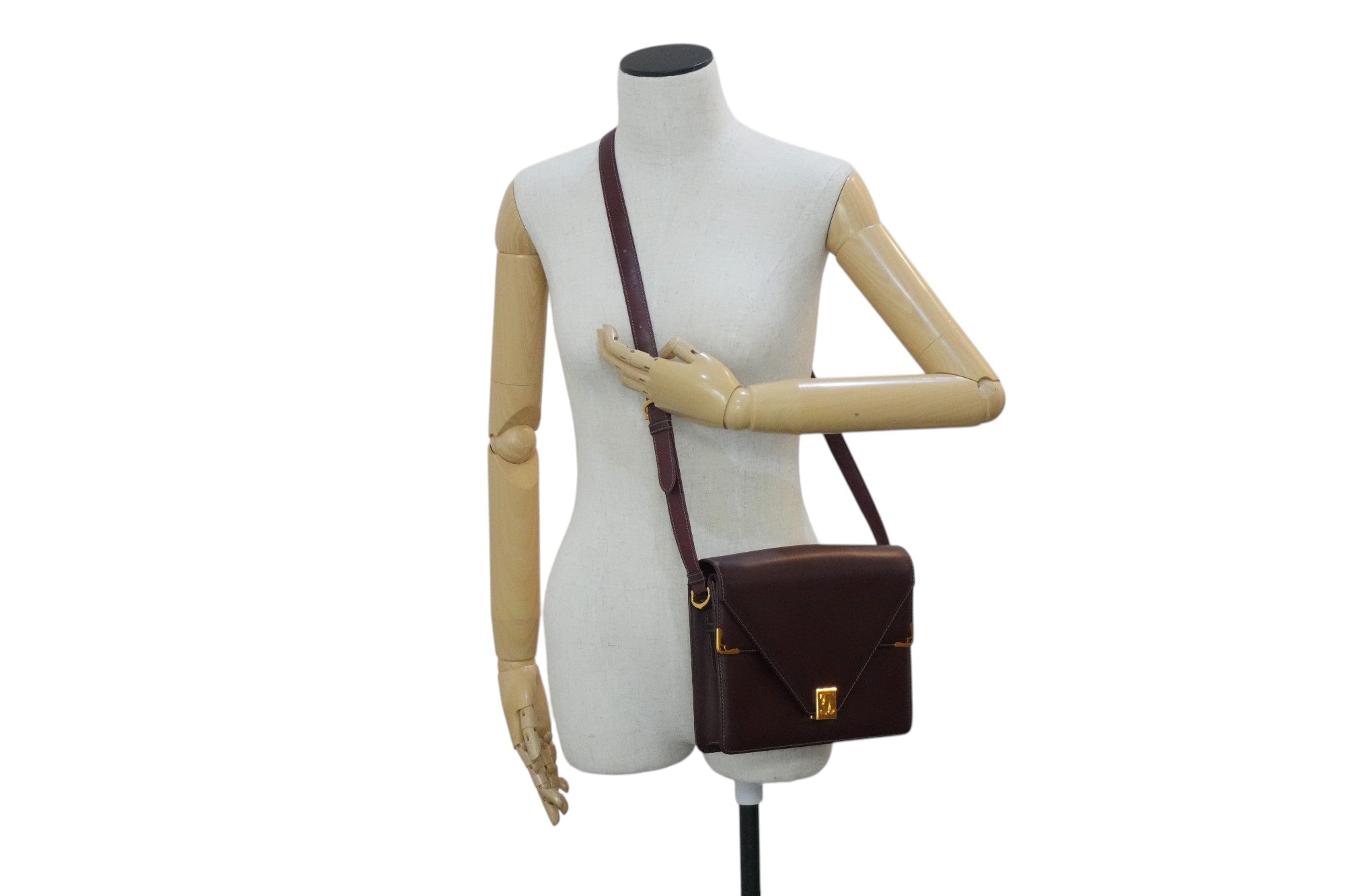 Pre-owned Cartier Crossbody Bag Burgundy