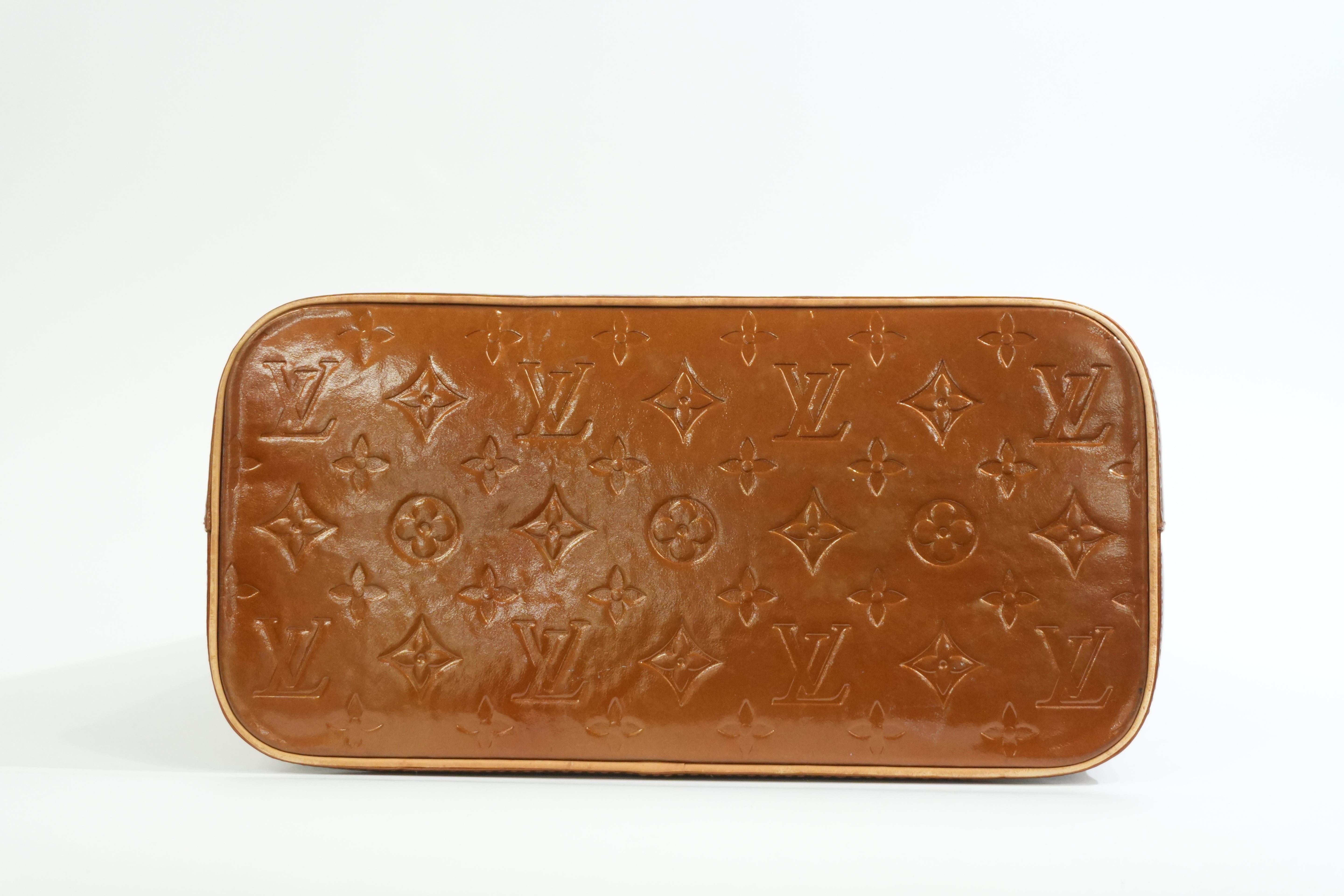 Pre-owned Louis Vuitton Vernis Houston Handbag Bronze