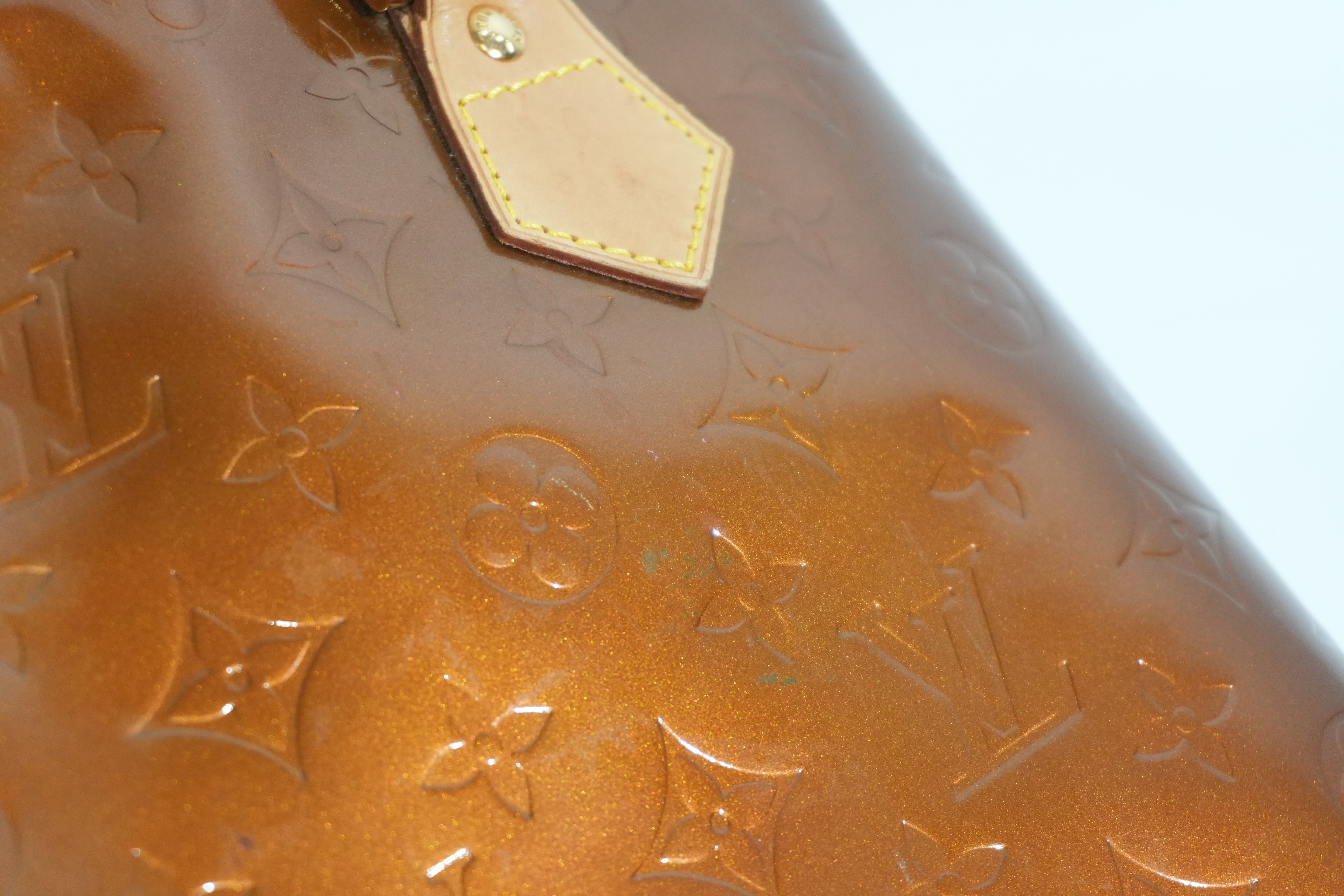 Pre-owned Louis Vuitton Vernis Houston Handbag Bronze