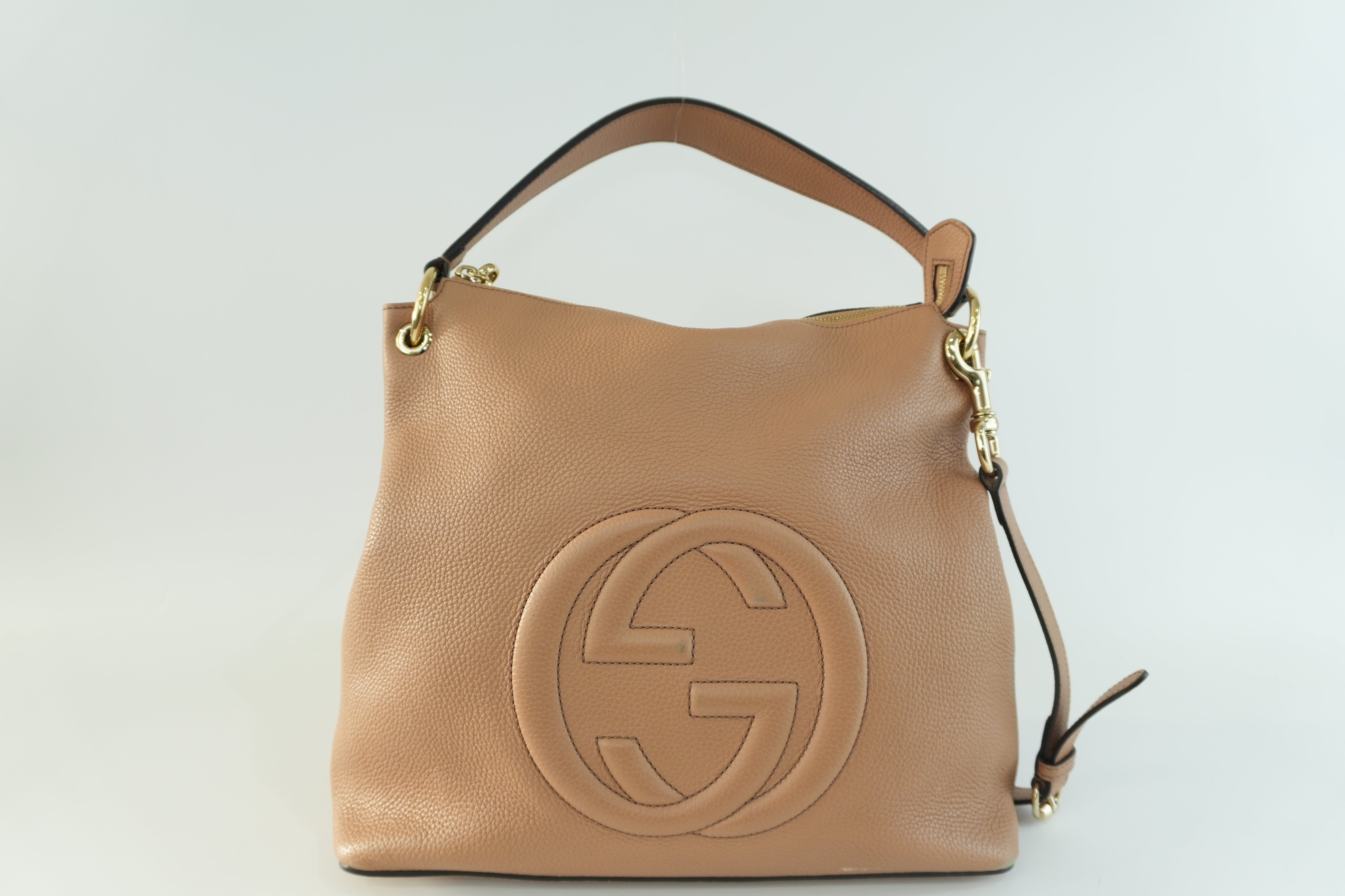 Gucci Soho Interlocking Two Way Shoulder Bag Beige Used