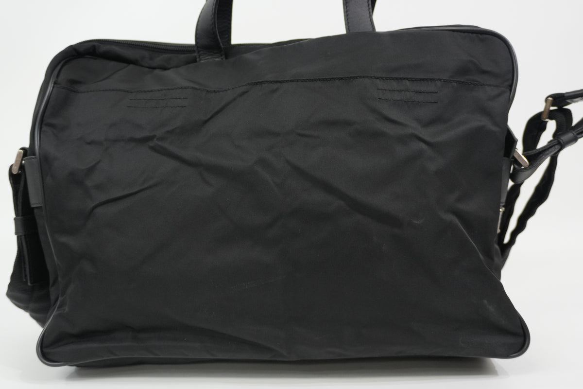 Pre-Owned Prada Nylon Two-Way Suitcase Black